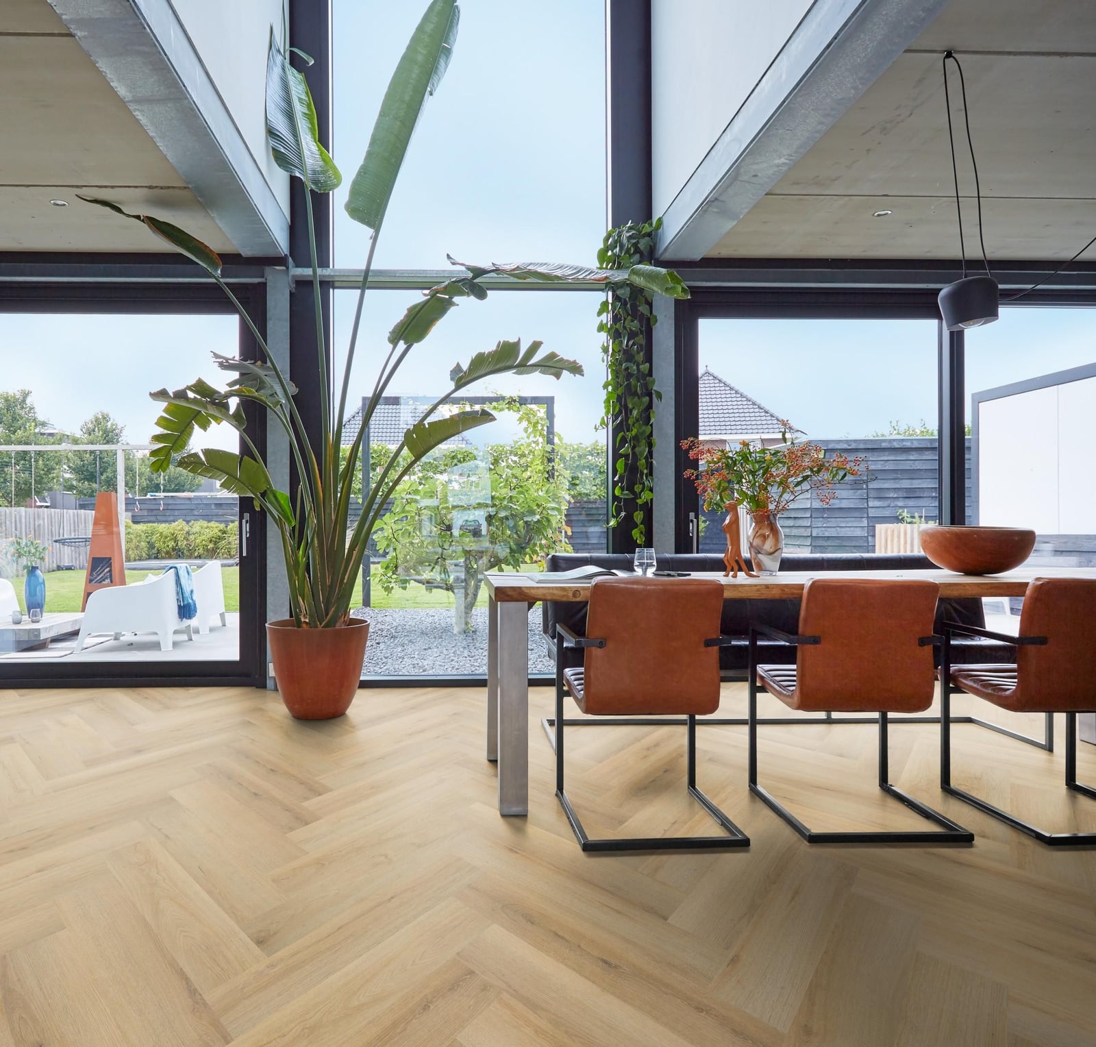 YUP XL Greenford herringbone click SRC natural - PVC vloer in naturel eiken, visgraat (foto 2)