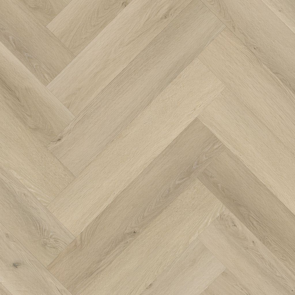 YUP XL Mayfair herringbone dryback warm oak - PVC vloer in bruin, visgraat