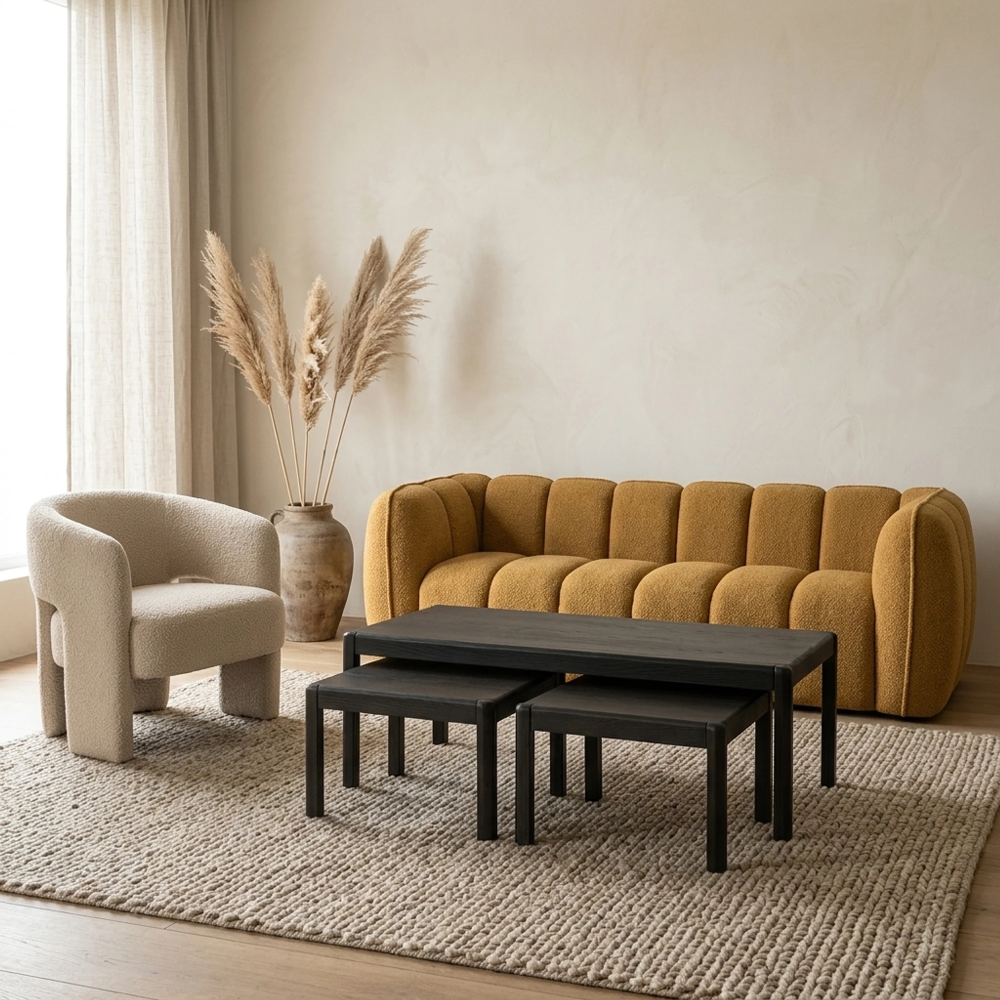 Amalfi Couchtisch- und Beistelltisch-Set Basalt ab 50 cm