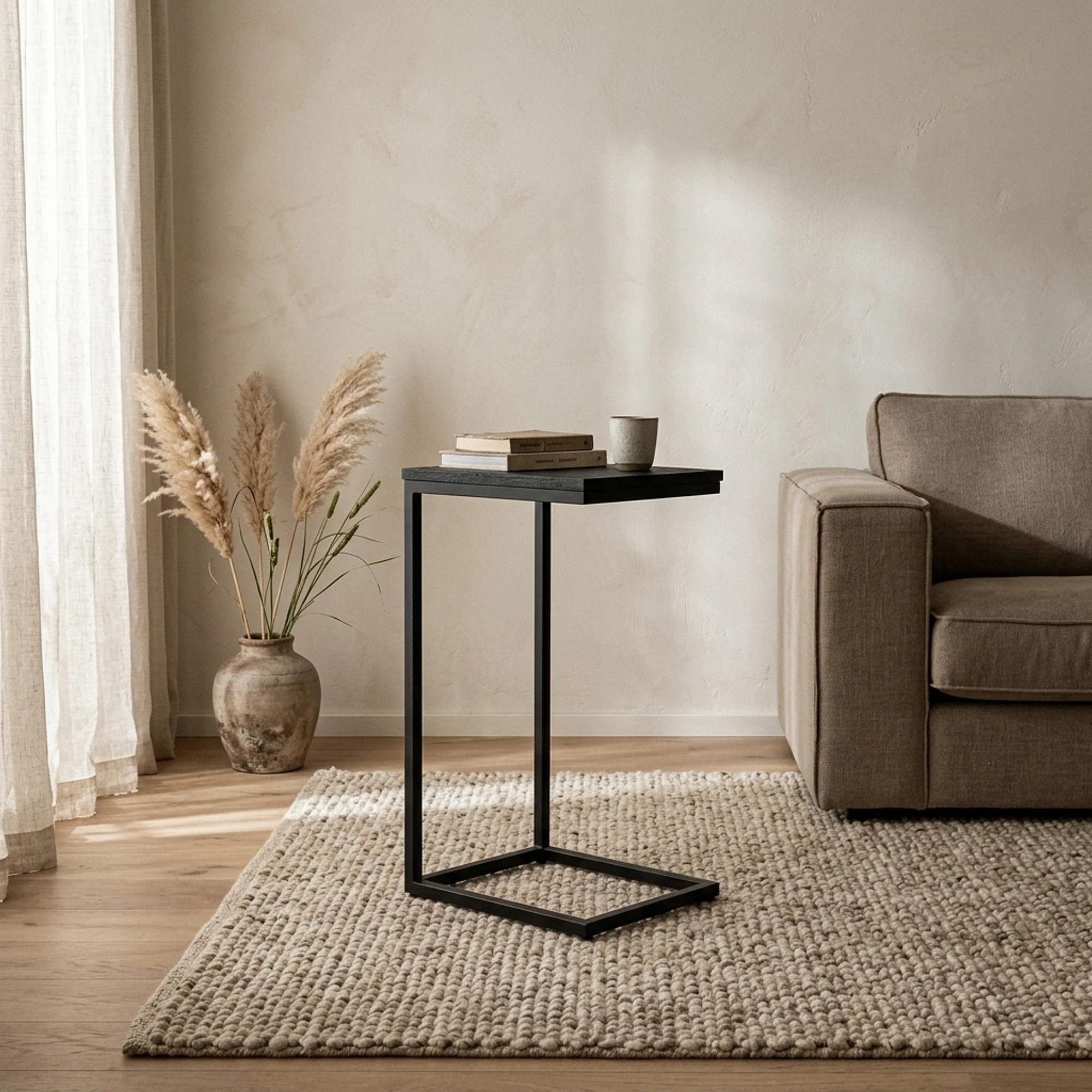 Banktafel Zwart Rya - Benoa