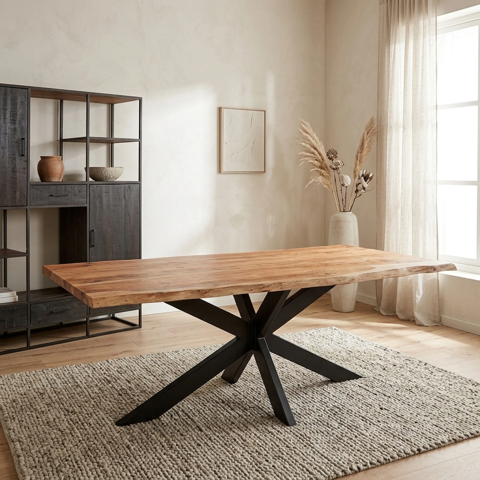 Baumstammtisch Live Edge Naturbelassenes Akazienholz 200 cm