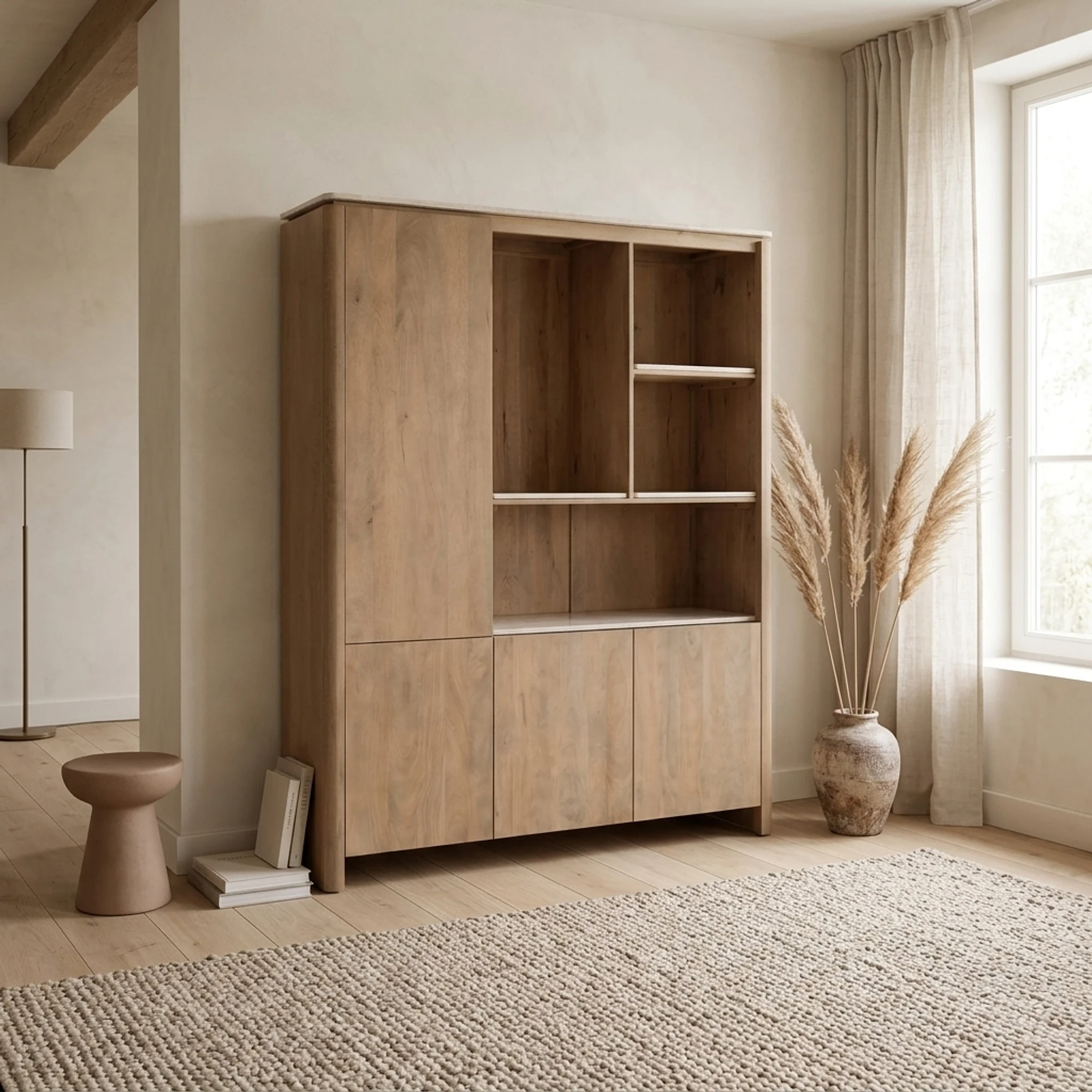Oberblende für Regalschrank XL Dallas Beige Marmor