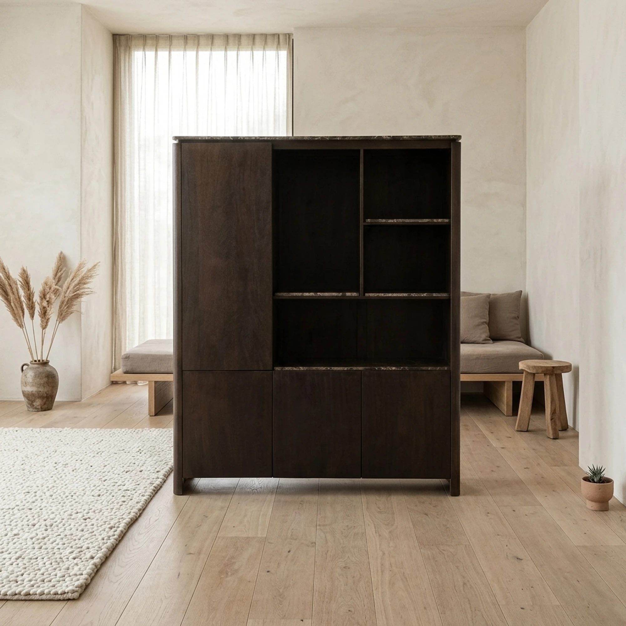 Oberteil Regalschrank XL Dallas Braun Marmor