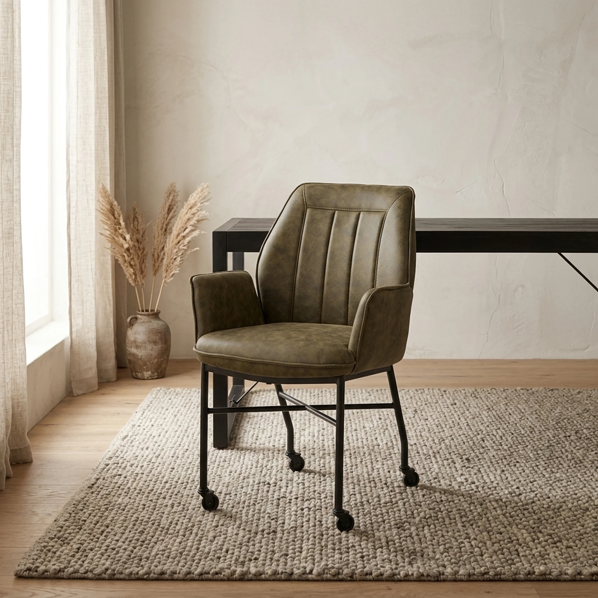Denver eetkamerstoel - WHEEL - Micro - Olive 4 - My Sons