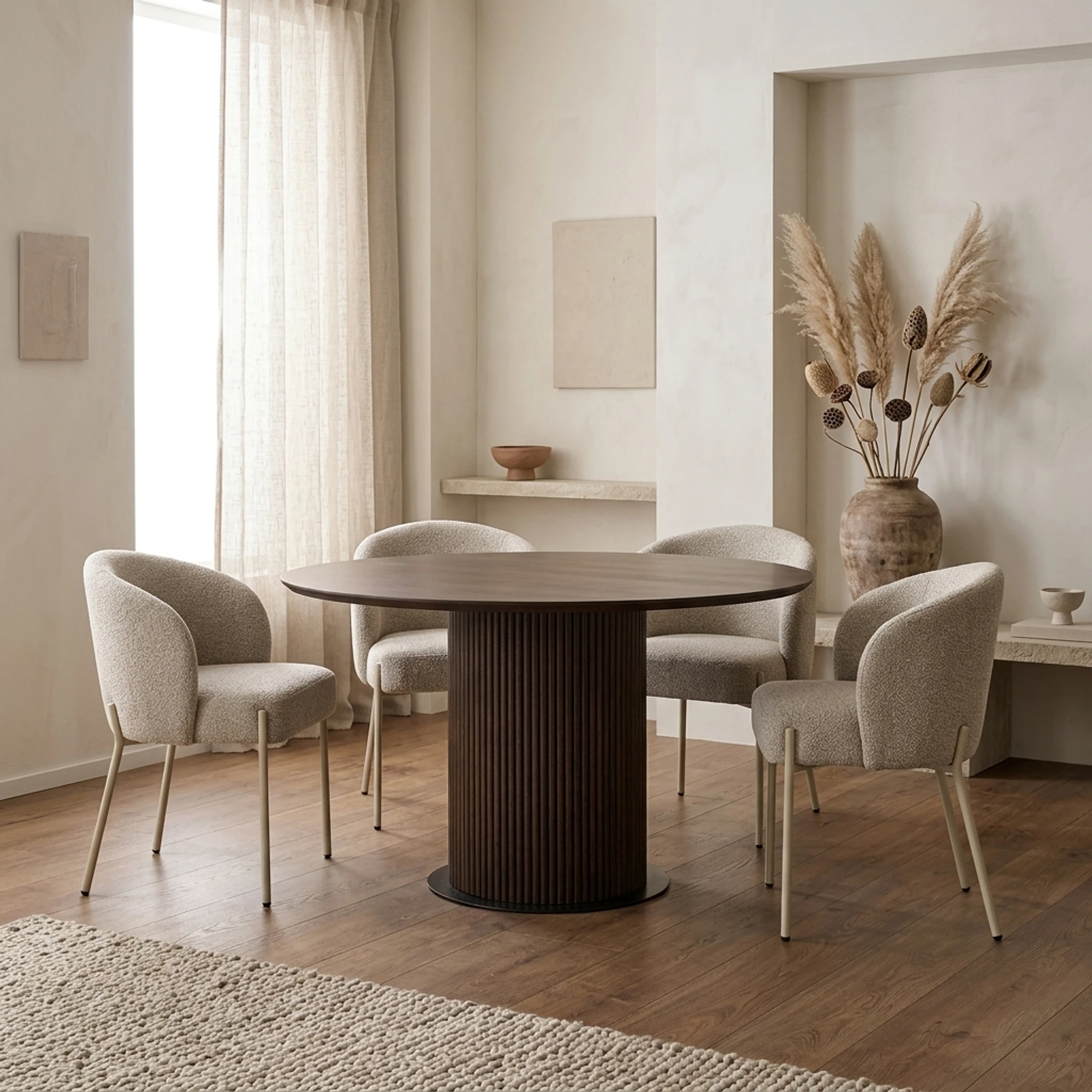 Eetkamertafel Ø120, Mango Dark Walnut - My Sons