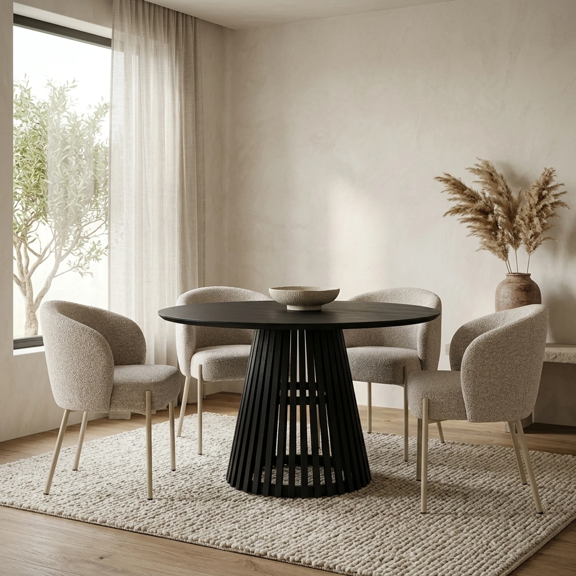 Eetkamertafel Ø130, Acacia Black - My Sons
