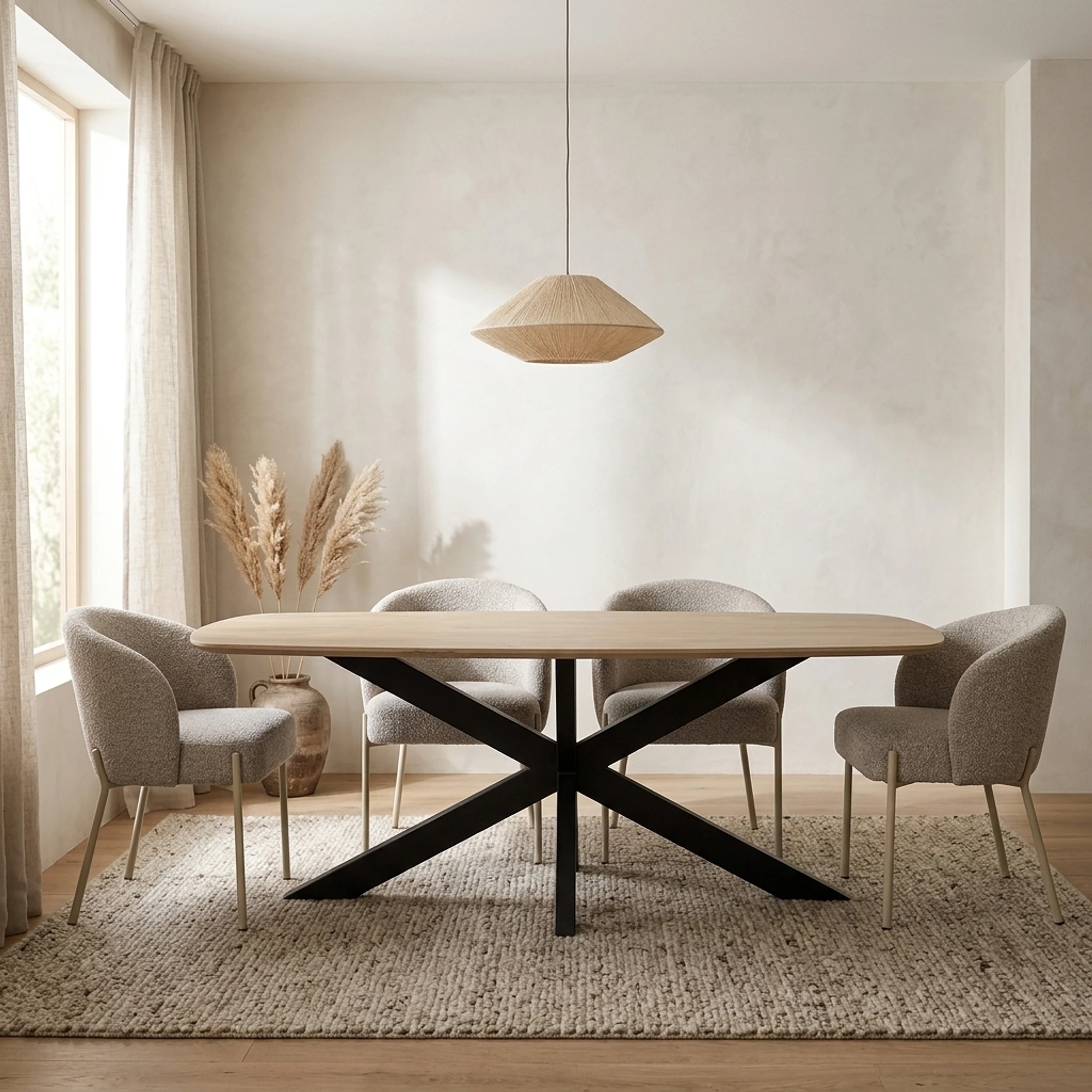 Eetkamertafel deens ovaal 210, Mango Ashblond - My Sons