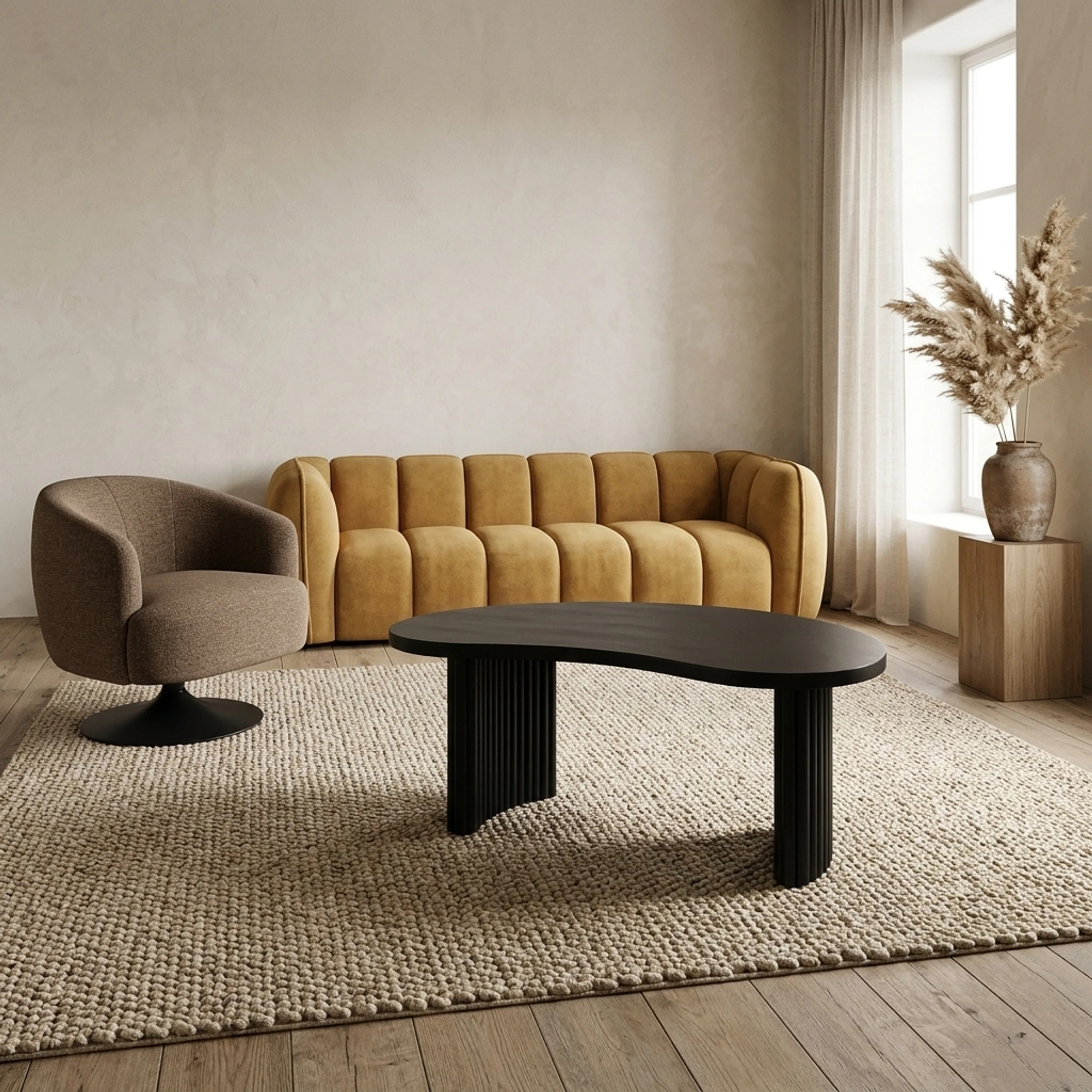 Firenze salontafel 85, boon vorm, Black - My Sons