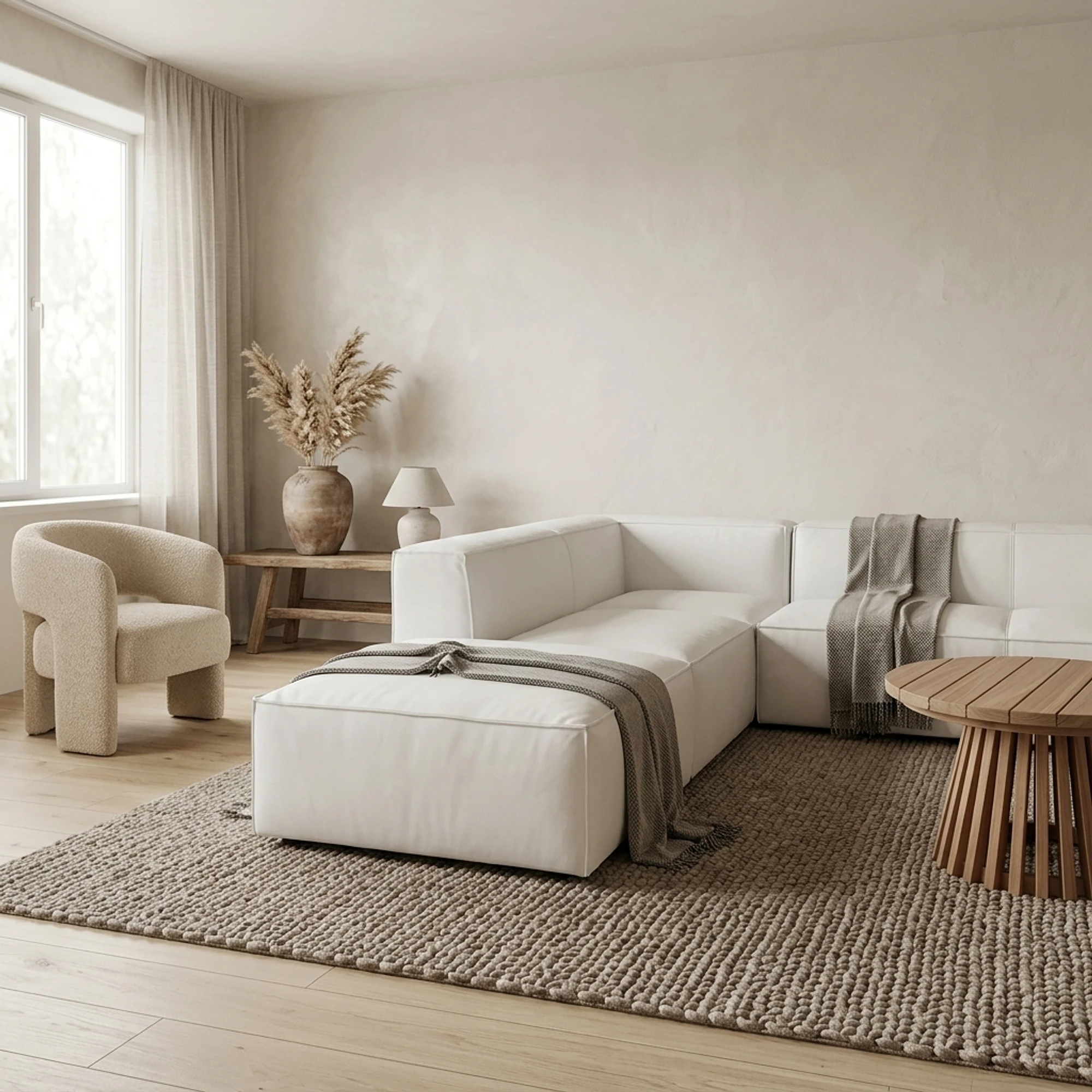 Ecksofa Summer weiß Toledo Leder