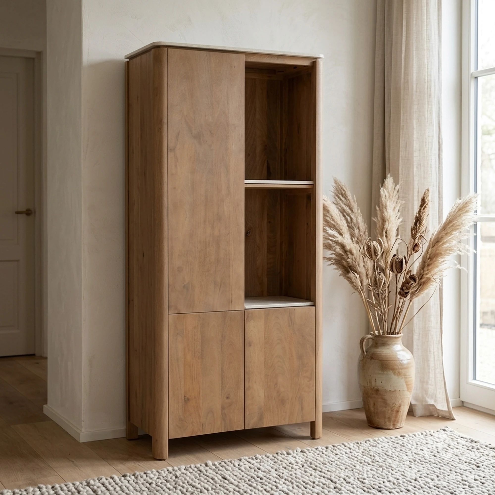 Einlegeböden für Regalschrank Dallas, beige, Marmoroptik, 2er-Set