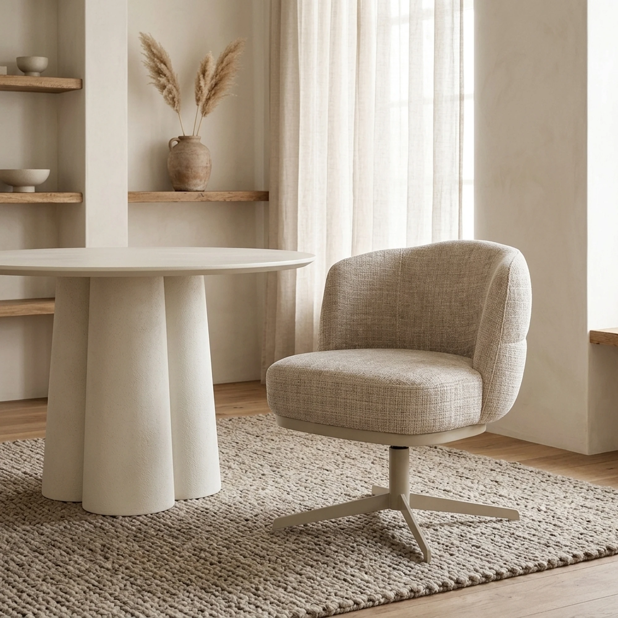 JLo eetkamerstoel - beige draaipoot 360 - Cremona - Taupe 04 - My Sons