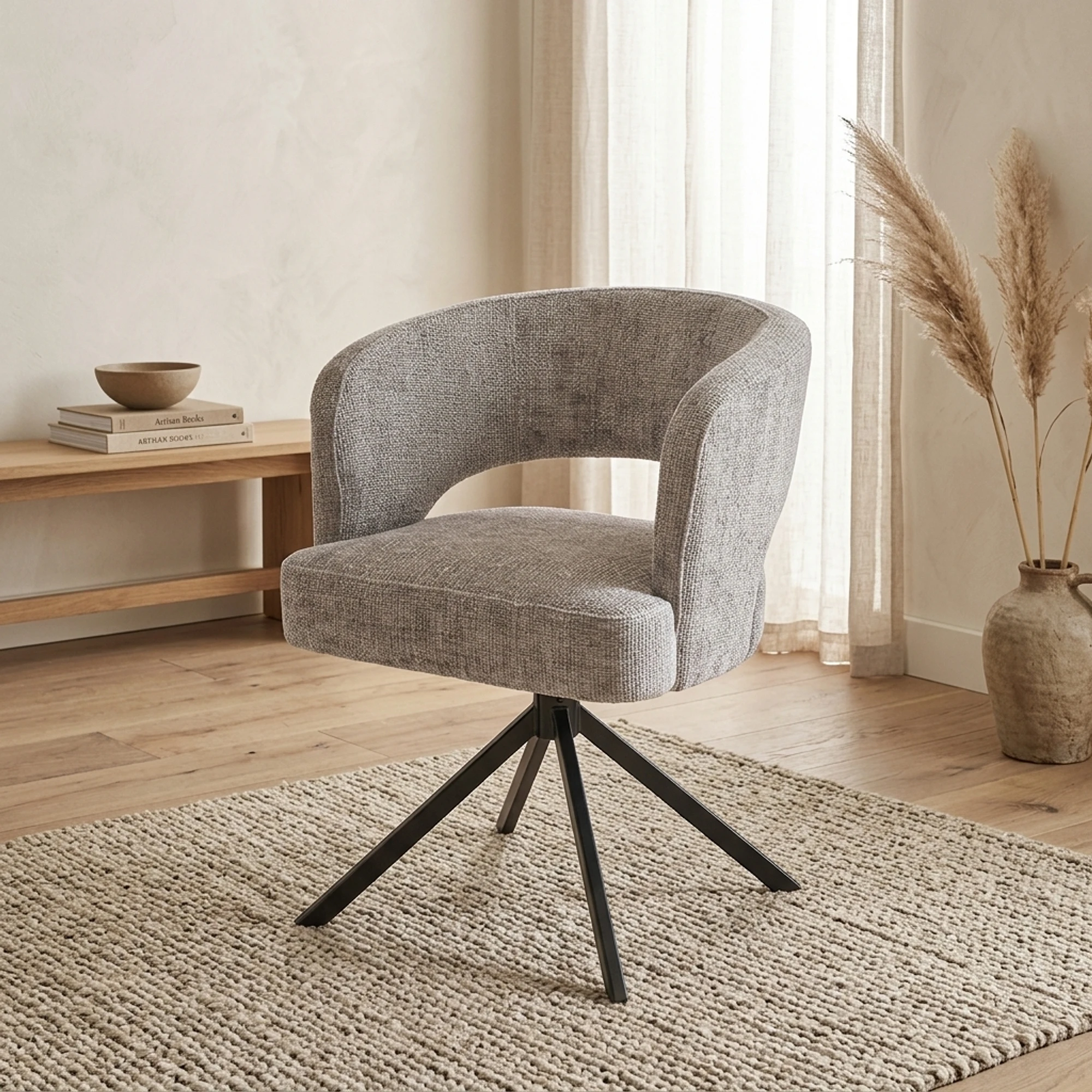 Mura Sessel - Stoff Haga 09 silber (drehbar)