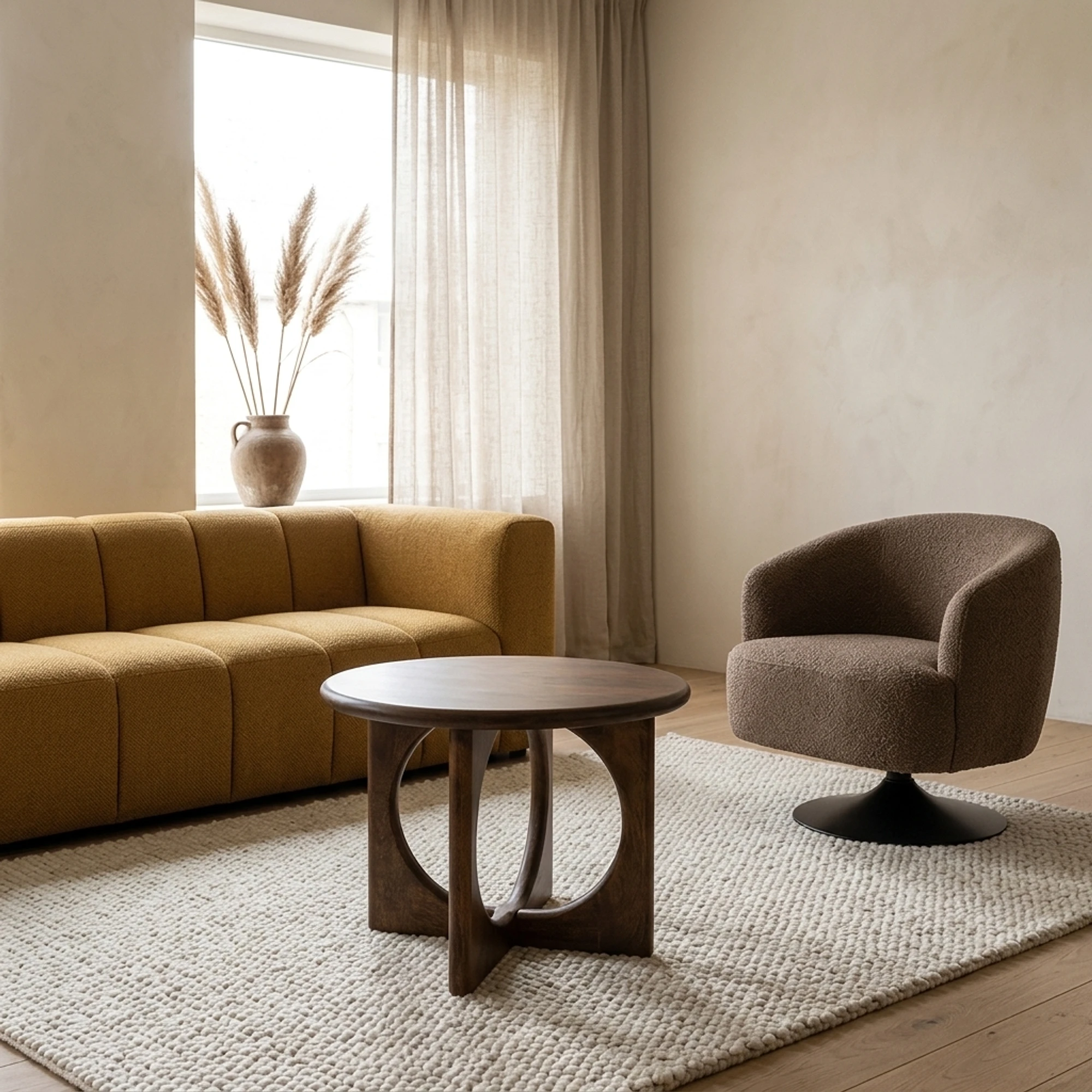 Salontafel Ø60, Mango Brown Walnut, Zodiac Collection - My Sons