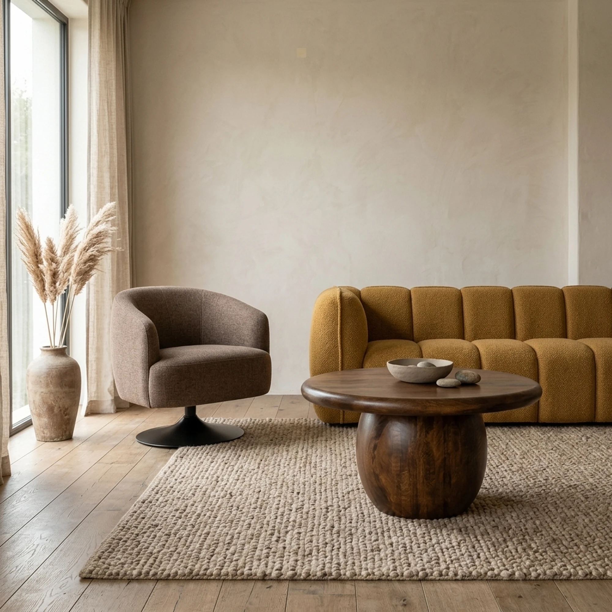 Salontafel Ø75, Mango Brown Walnut - My Sons