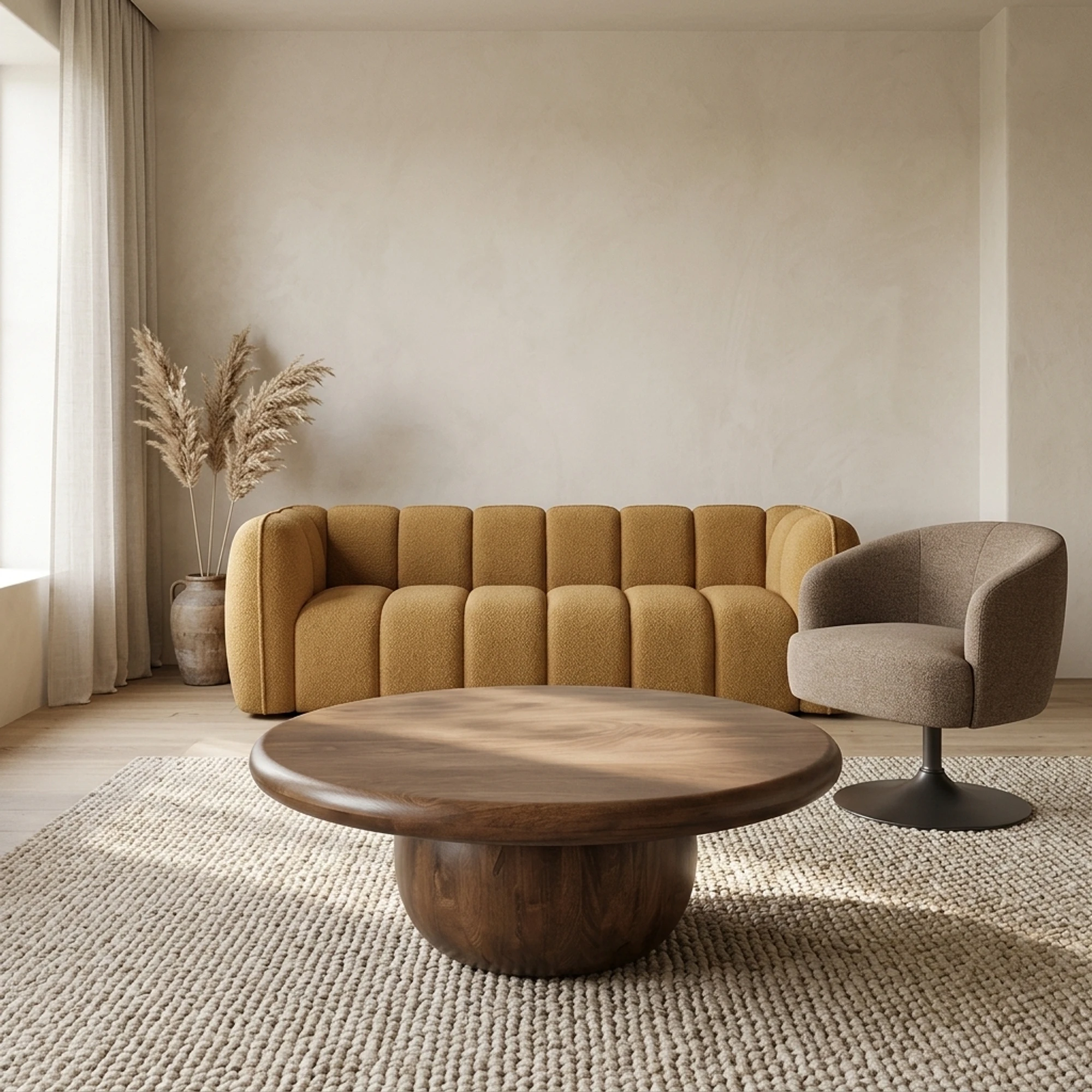 Salontafel Ø90, Mango Brown Walnut - My Sons