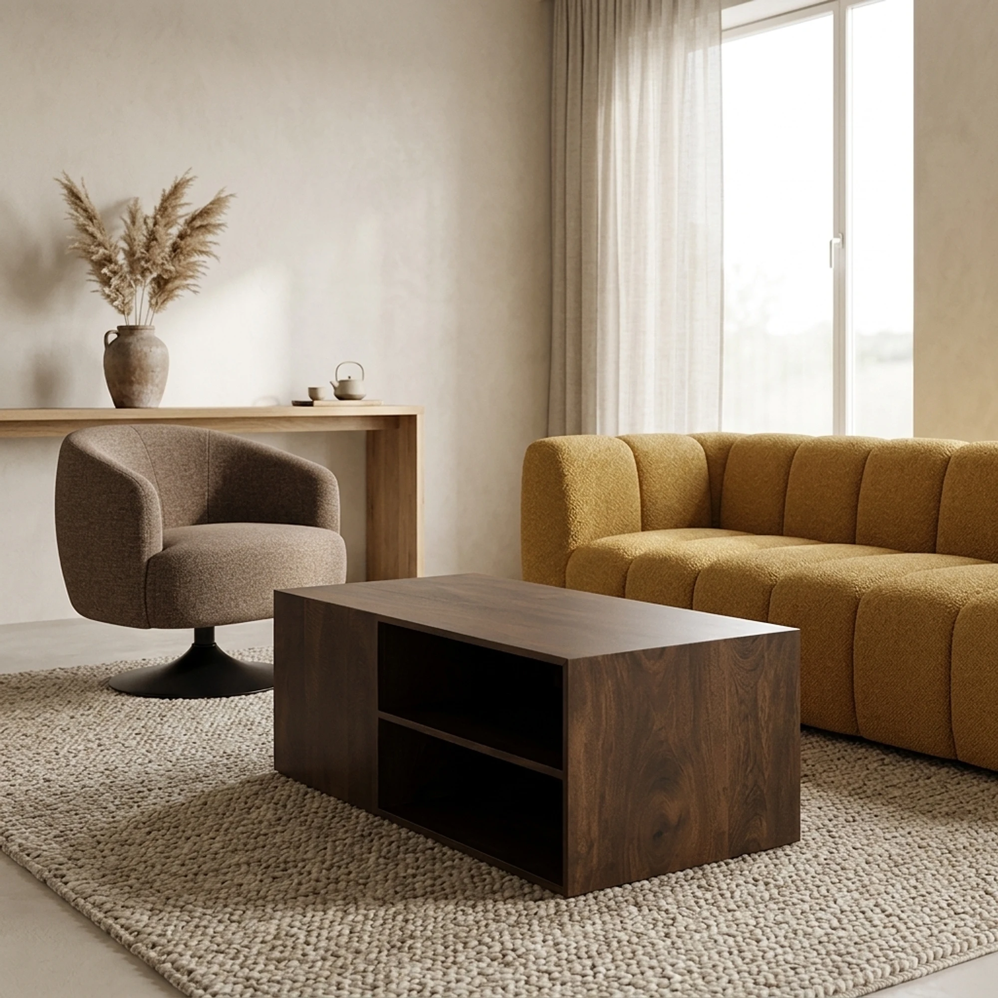 Storal salontafel, Mango Brown Walnut - My Sons