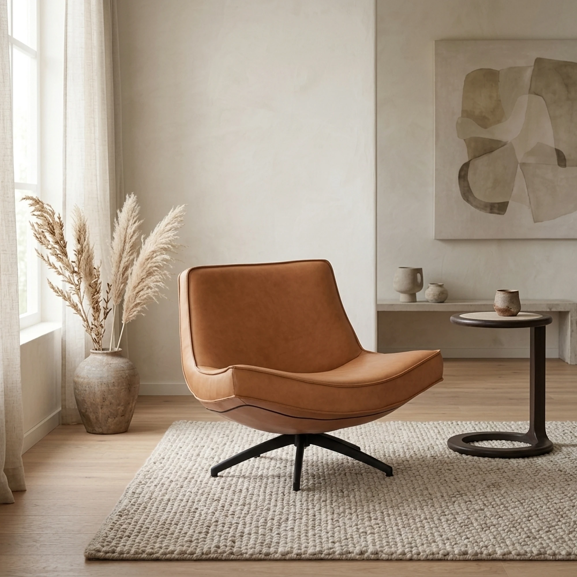 Uwa-Drehstuhl Leder