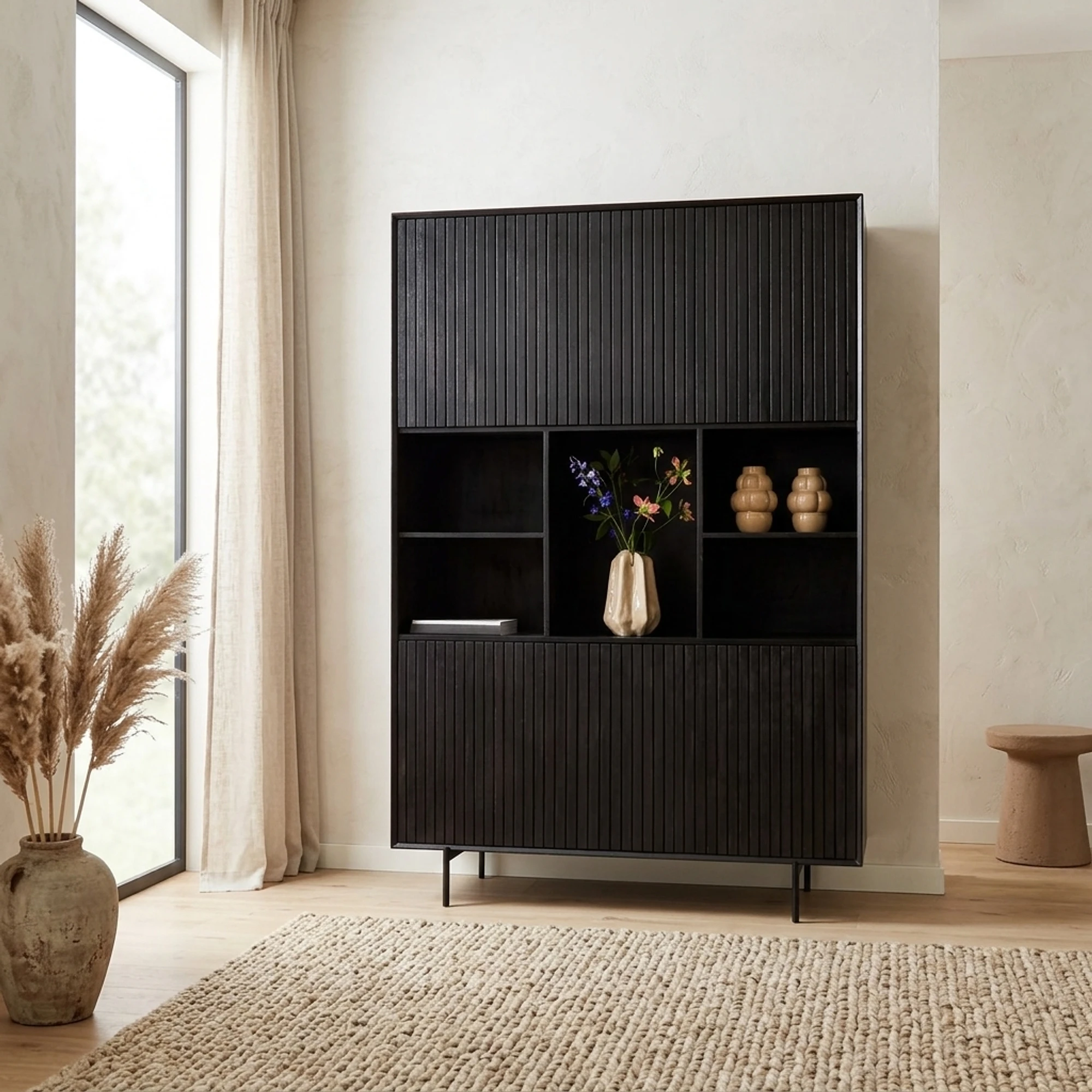 Garderobe Madison XL Schwarz | 135 cm