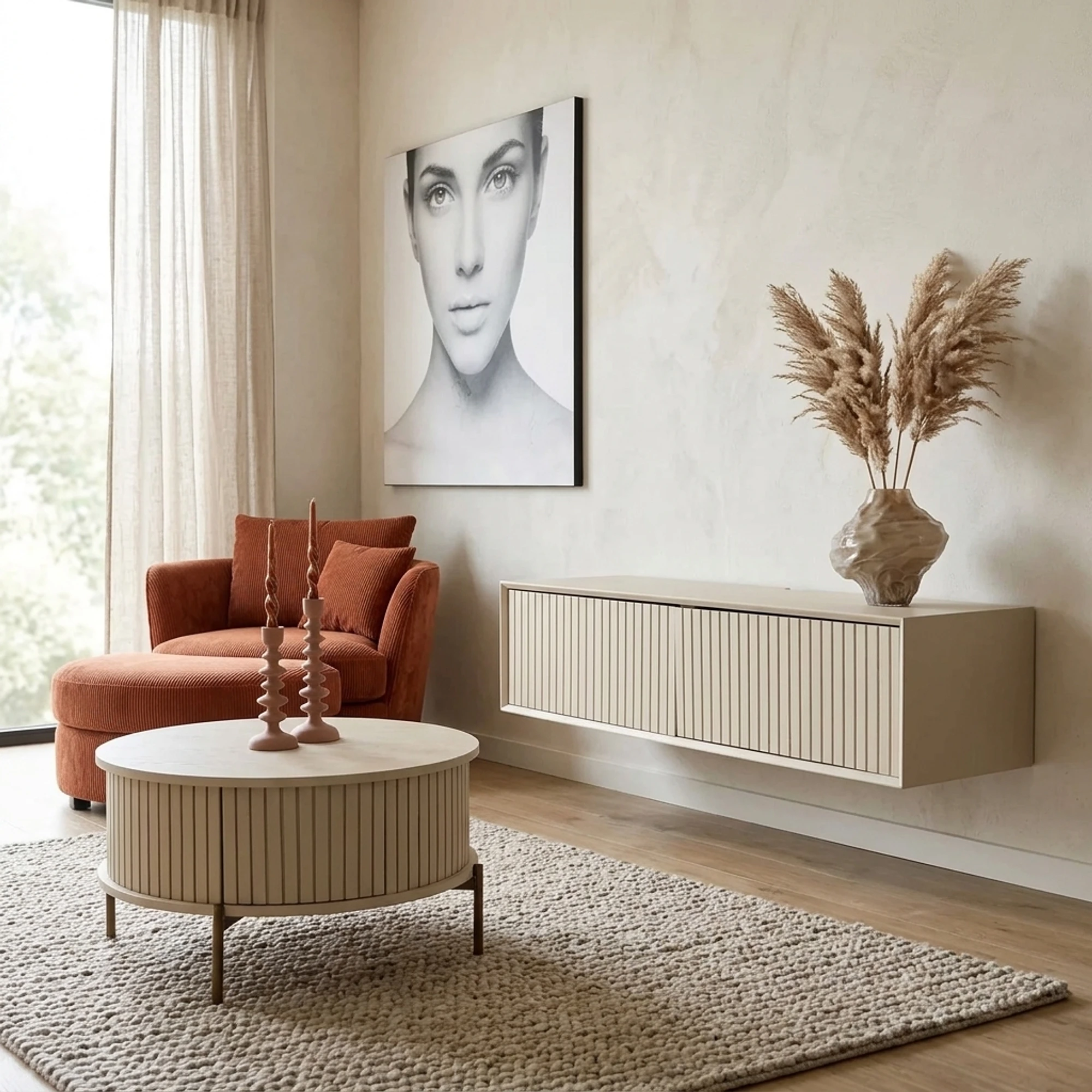 Zwevend tv meubel Madison Sand | 120 cm