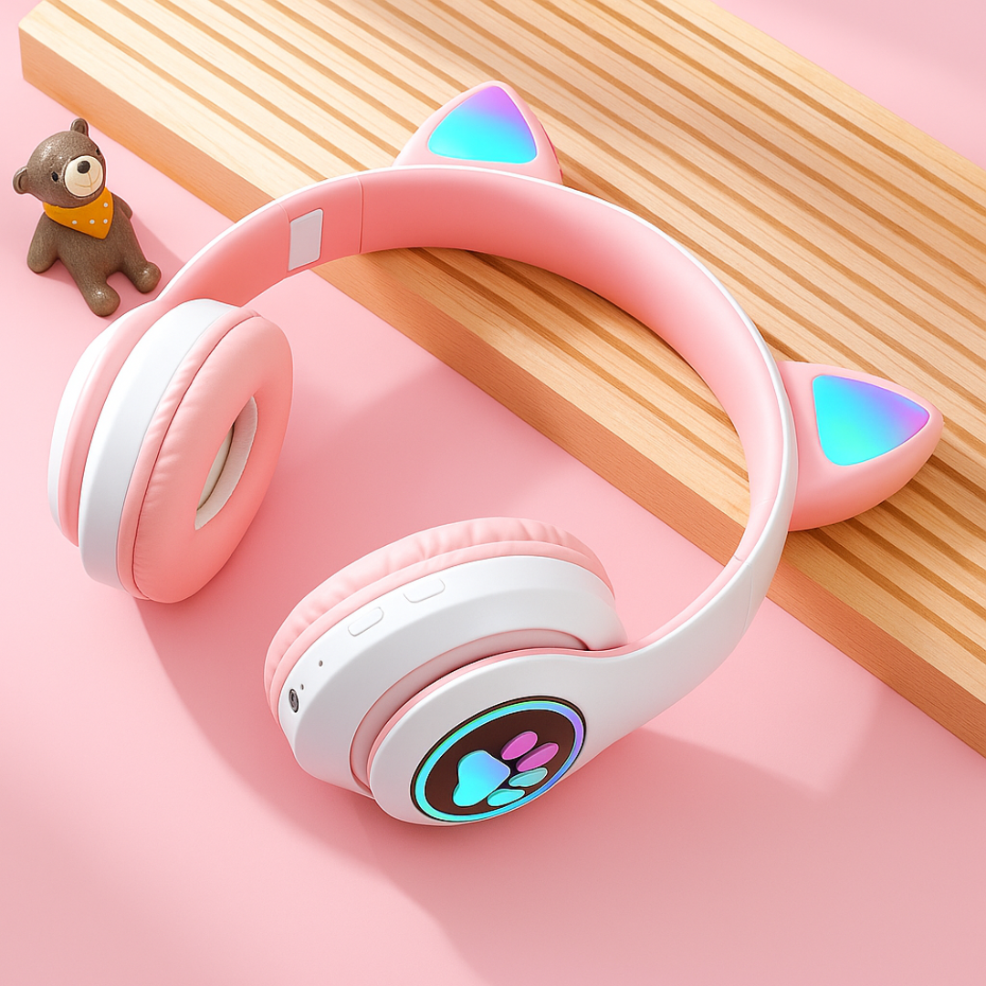 Cuffie Wireless Bluetooth con Orecchie da Gatto
