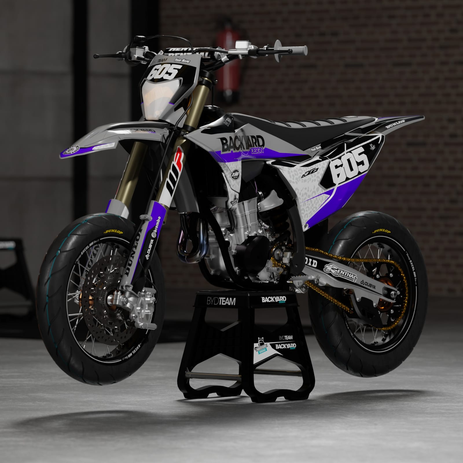 KTM EXC/EXC-F/XC-W Supermoto Graphics Kit 2026–2027 – Gray