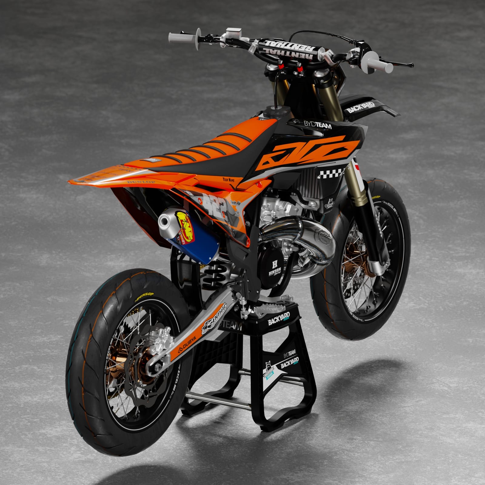KTM EXC Supermoto Vented Graphics Kit 2026–2027 – Black/Gray