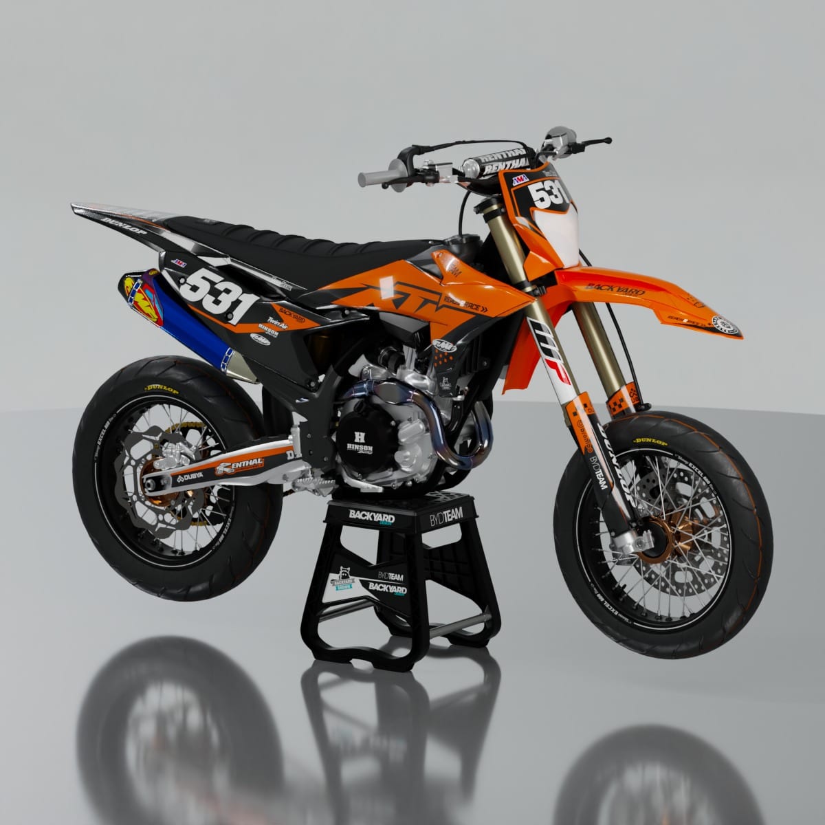 KTM EXC SM Vented Graphics Kit 2026–2027 – Black/Orange