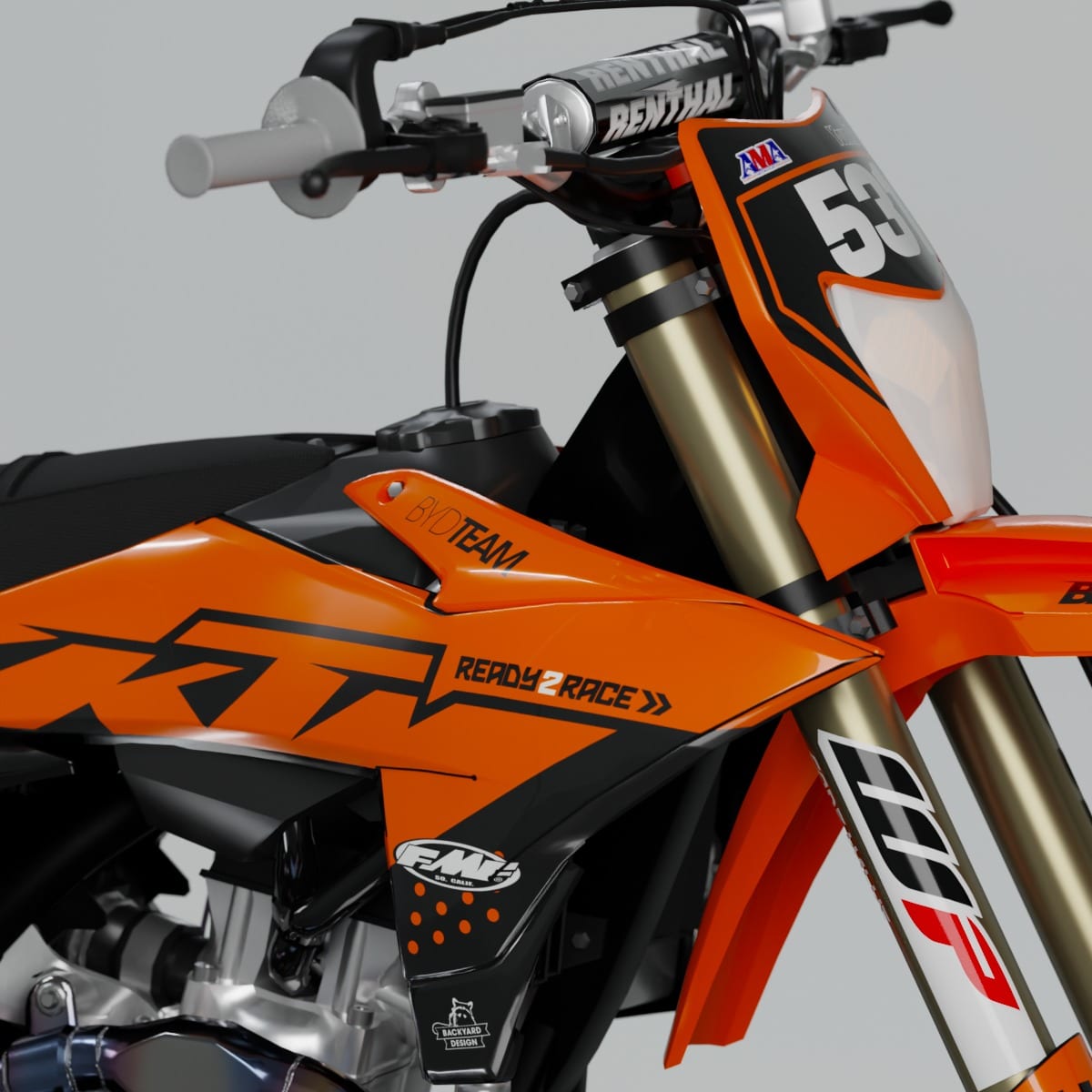 KTM EXC SM Vented Graphics Kit 2026–2027 – Black/Orange