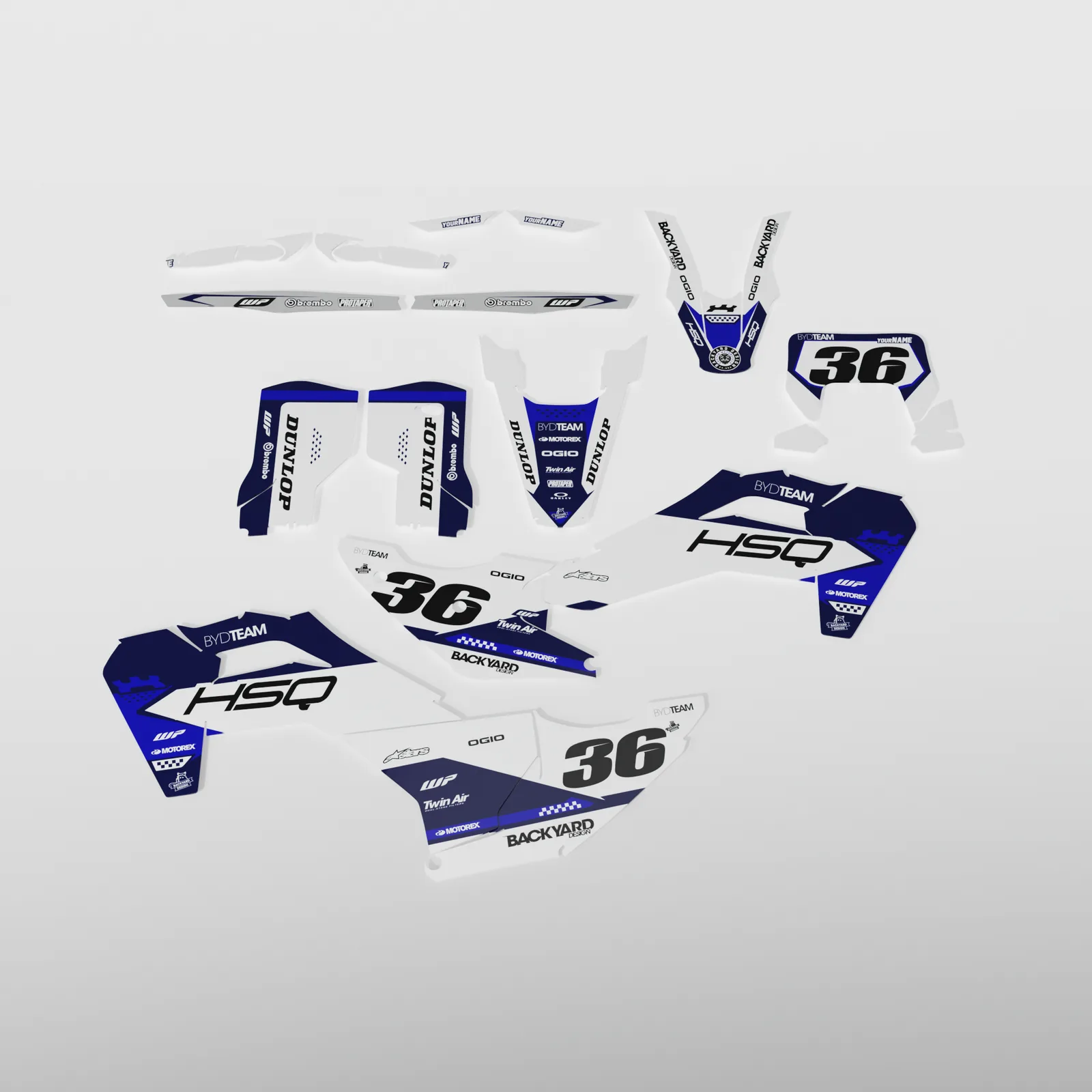 Husqvarna FE Supermoto Graphics Kit 2026–2027 – White/Blue