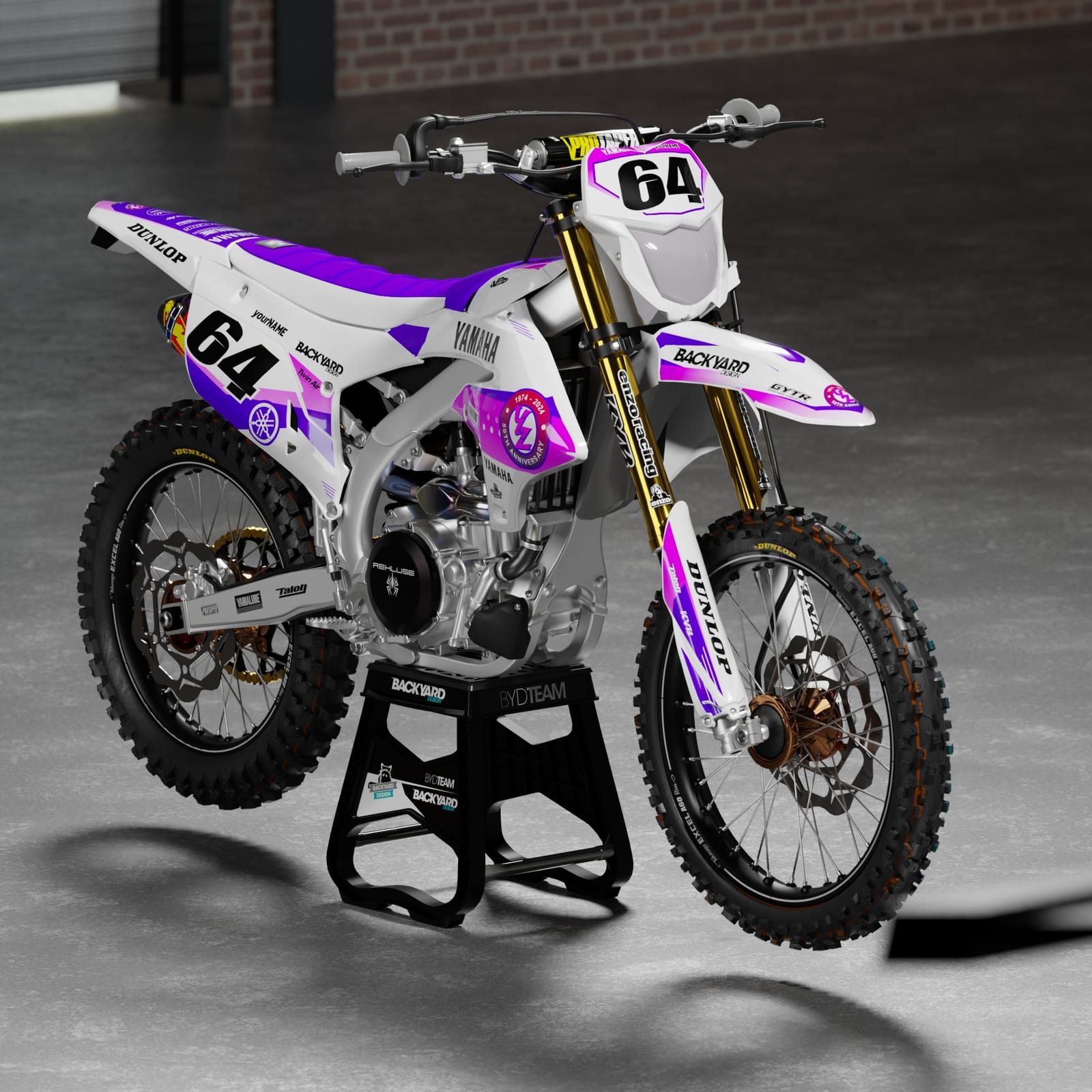 Yamaha WR 450 F Graphics Kit 2024–2027 – White/Purple/Gray