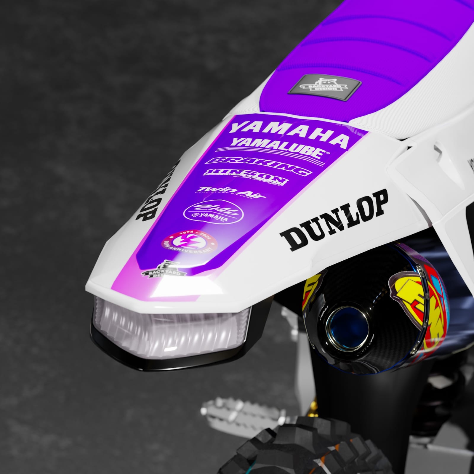 Yamaha WR 450 F Graphics Kit 2024–2027 – White/Purple/Gray