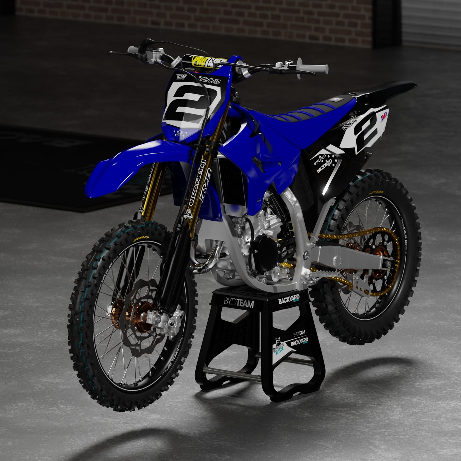 Yamaha YZ 125 Number Plate Graphics 2020 – Black