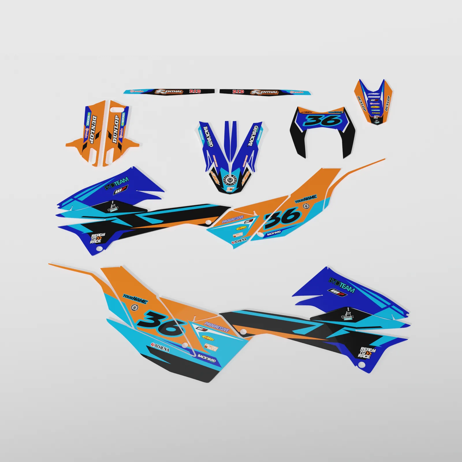 KTM SMC-R 690 Graphics Kit 2014–2018 – Blue/Black, Arrows