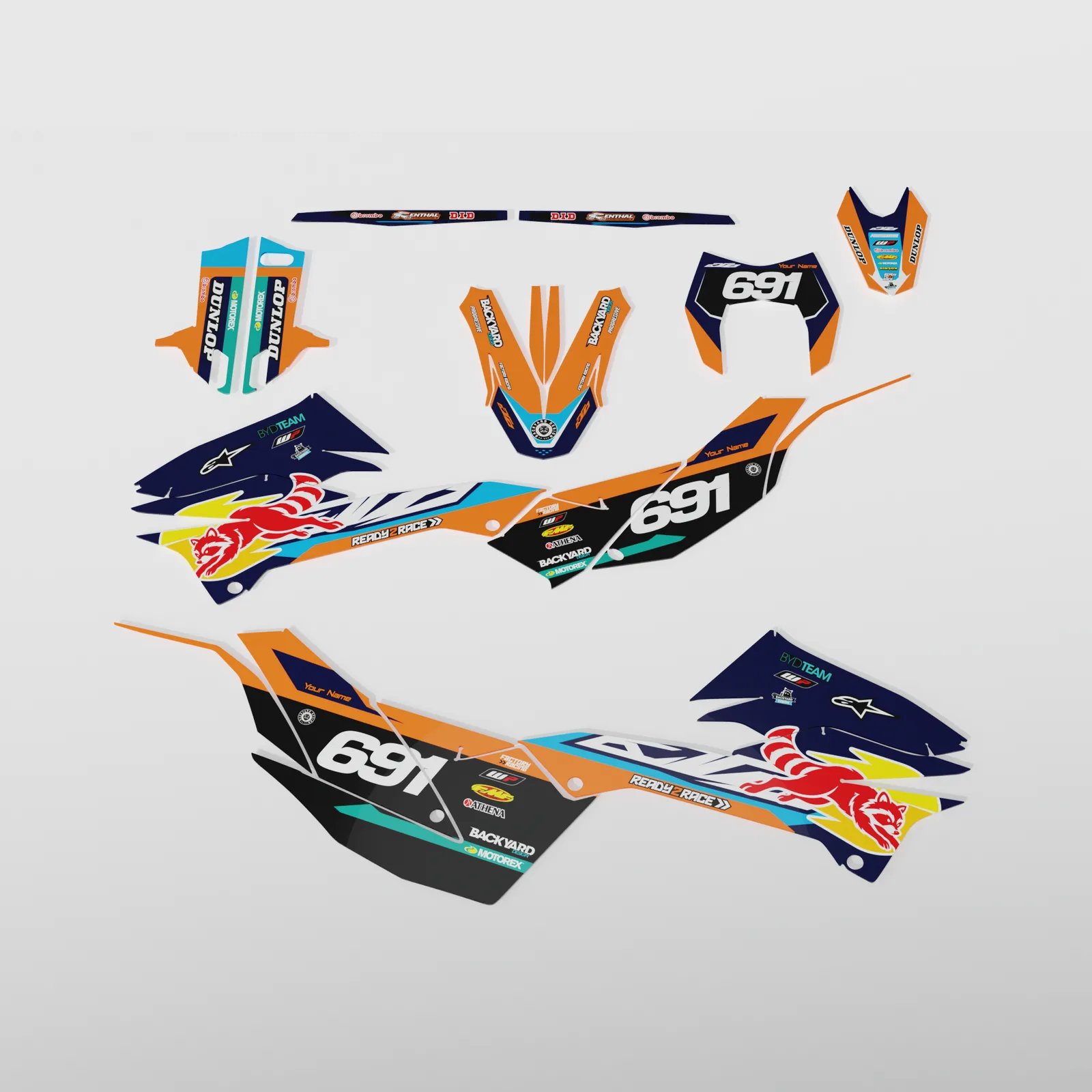 KTM SMC-R 690 Graphics Kit 2014–2018 – Blue/Black