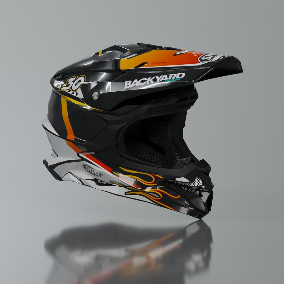 Shoei VFX-WR XL-XXL Helmet Wrap – Flame, Black/White/Yellow 2018–2027