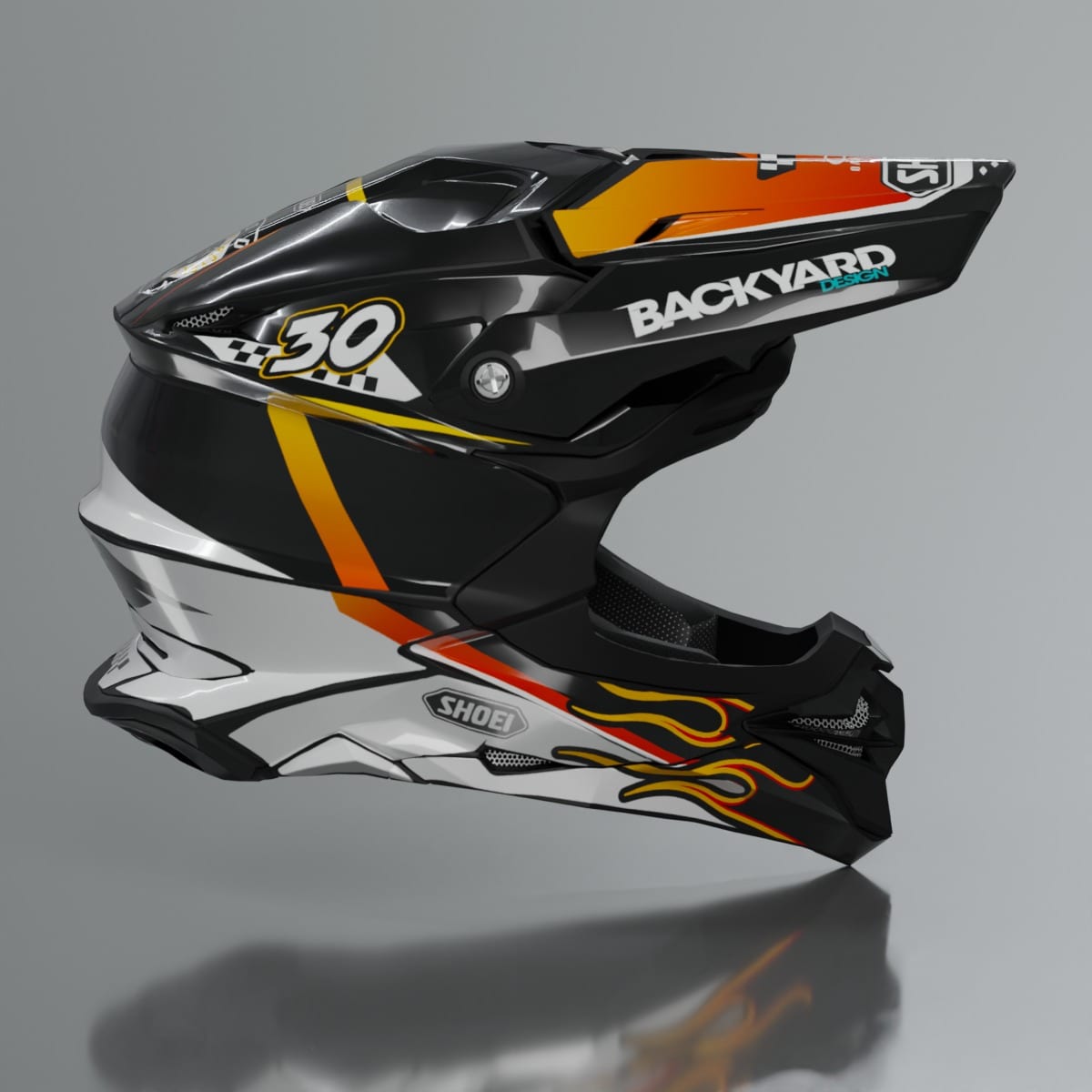 Shoei VFX-WR XL-XXL Helmet Wrap – Flame, Black/White/Yellow 2018–2027