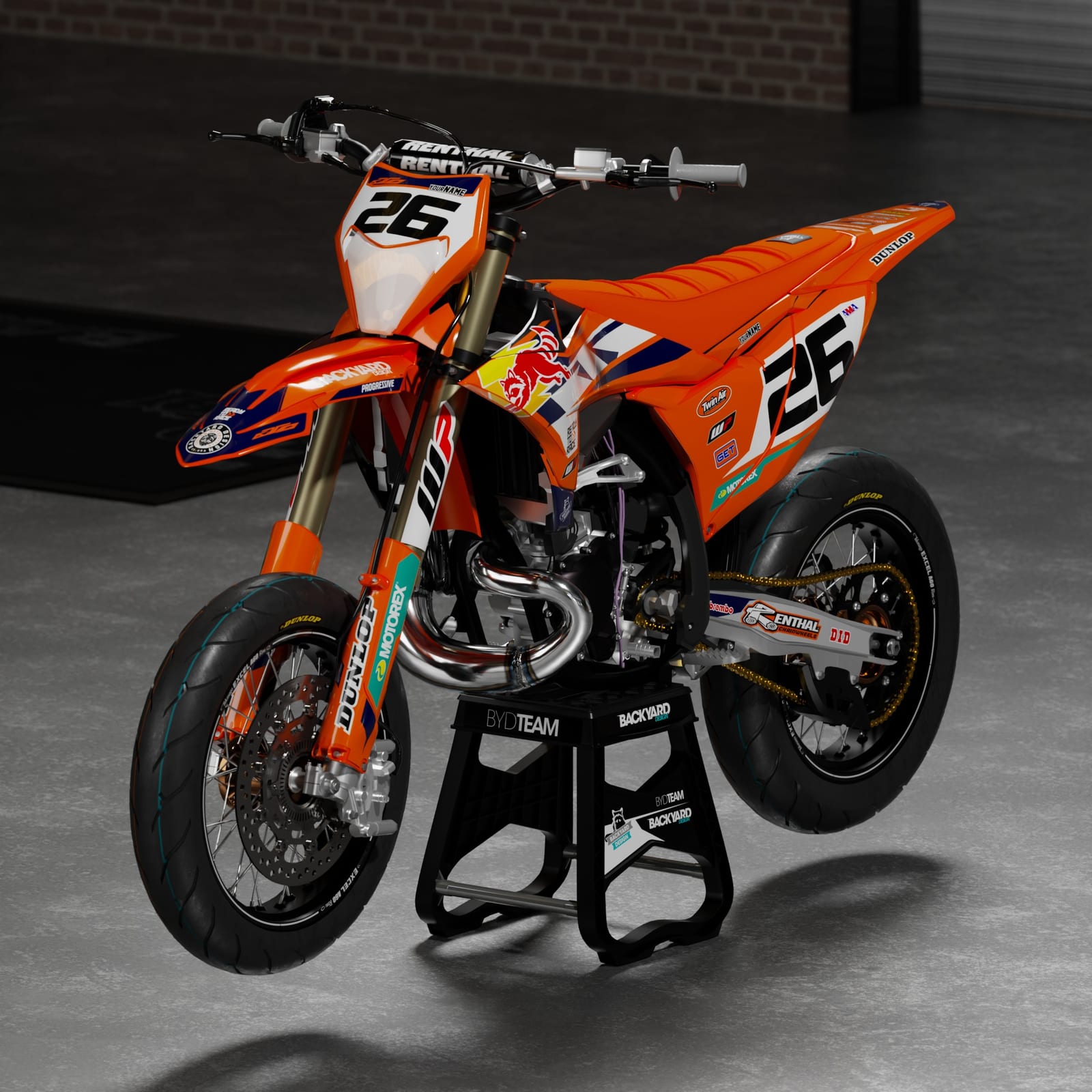 KTM EXC SM Vented Graphics Kit 2026–2027 – Red Bull, Orange