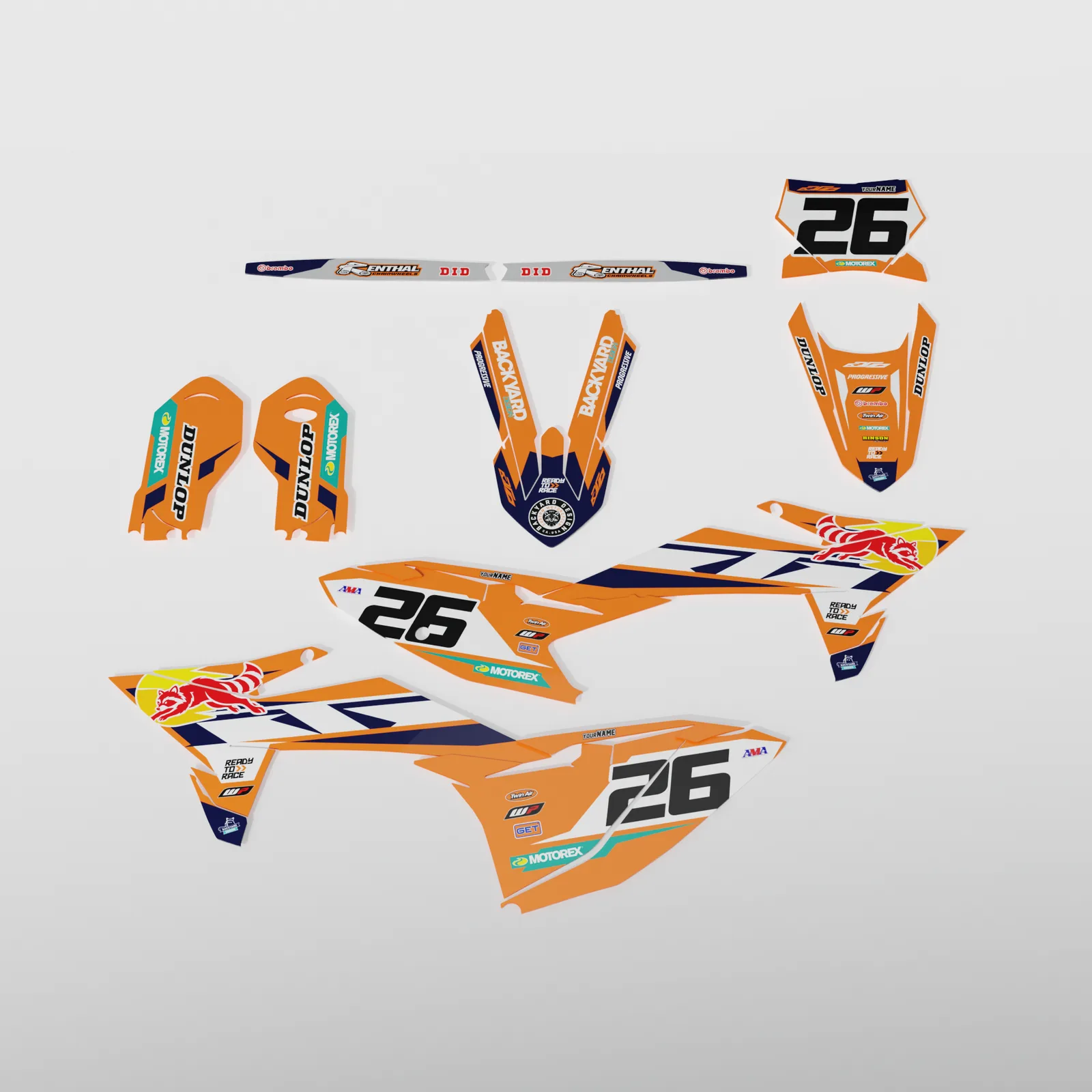 STANCEPART フルキット　送料無料 KTM SX 85 Graphics Kit 2025–2027 – Red Bull, Orange/Blue