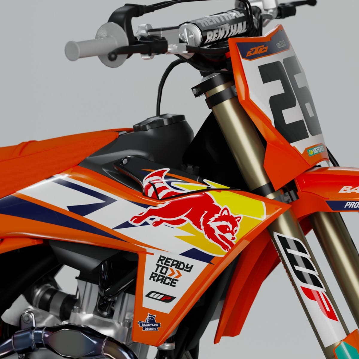 KTM SX/SX-F/XC Graphics Kit 2023–2024 – Red Bull, Orange