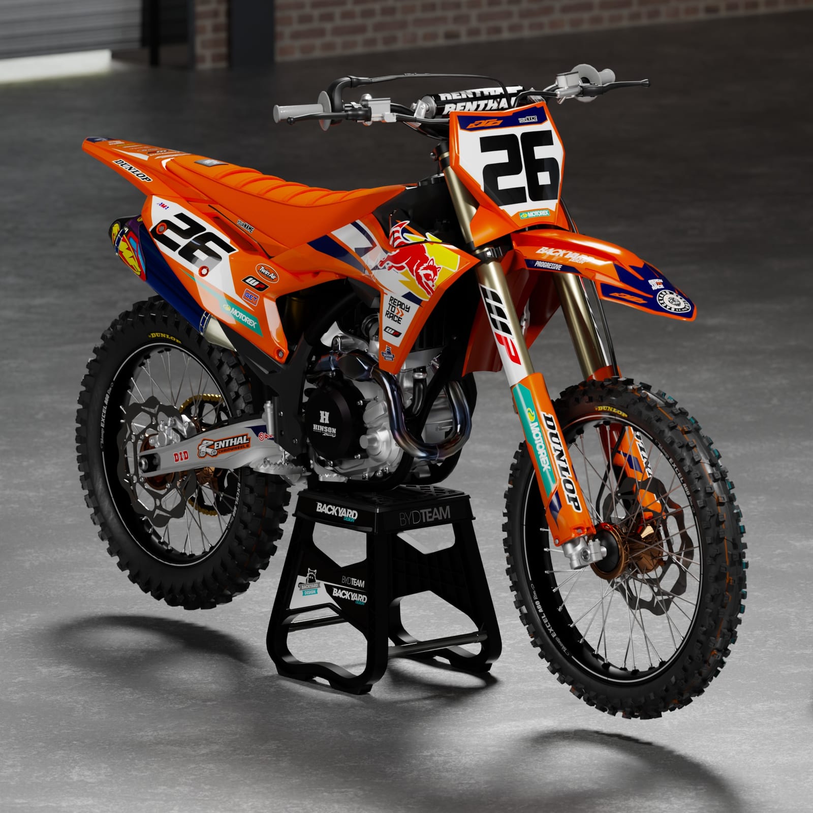 KTM SX/SX-F/XC Graphics Kit 2023–2024 – Red Bull, Orange