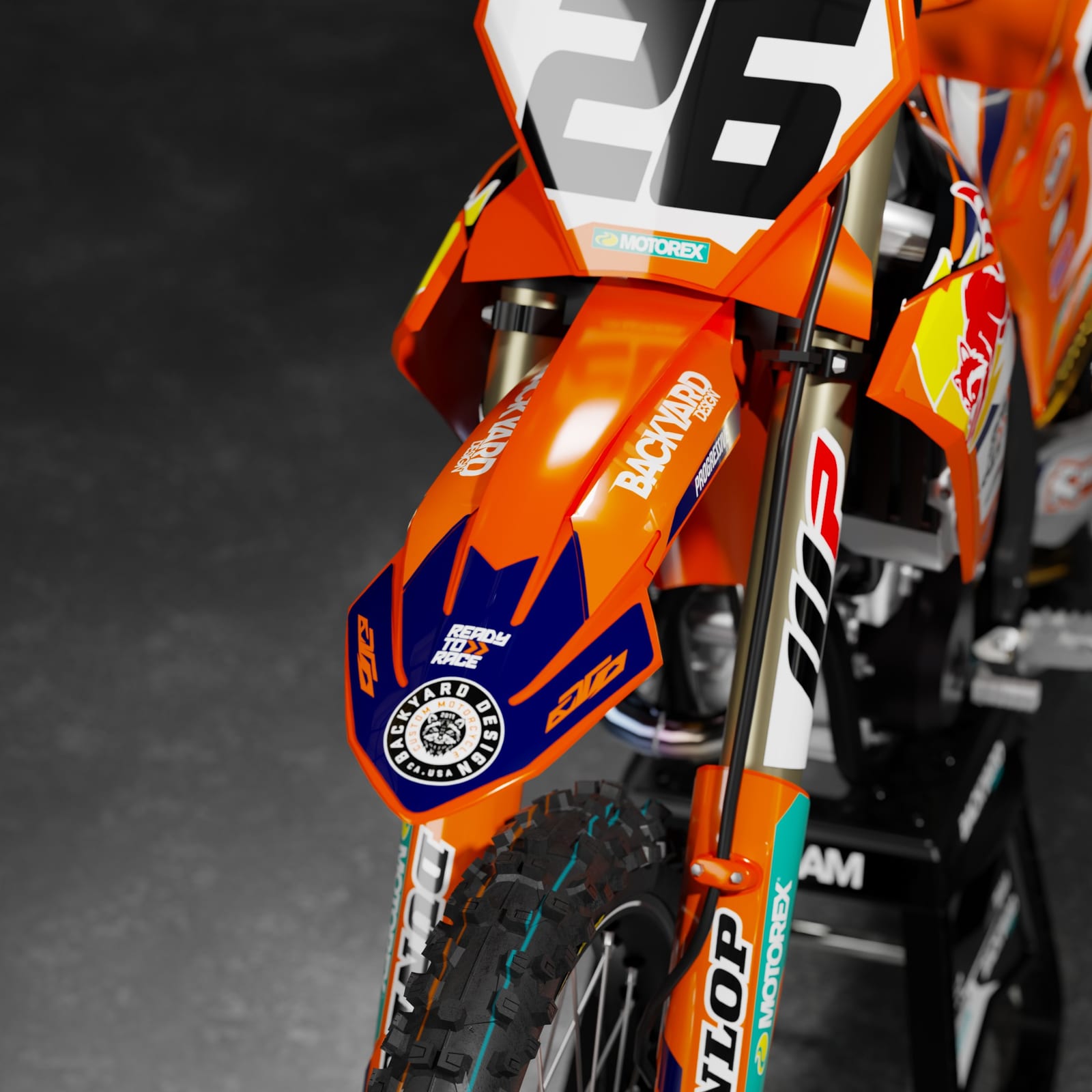 KTM SX/SX-F/XC Graphics Kit 2023–2024 – Red Bull, Orange