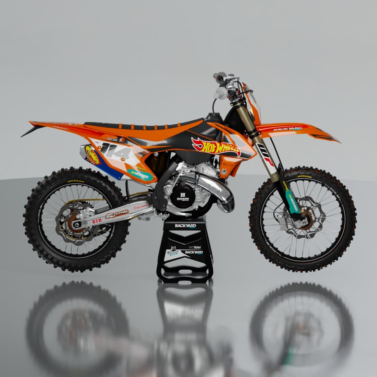 KTM EXC/EXC-F Graphics Kit 2017–2019 – Hot Wheels, Black