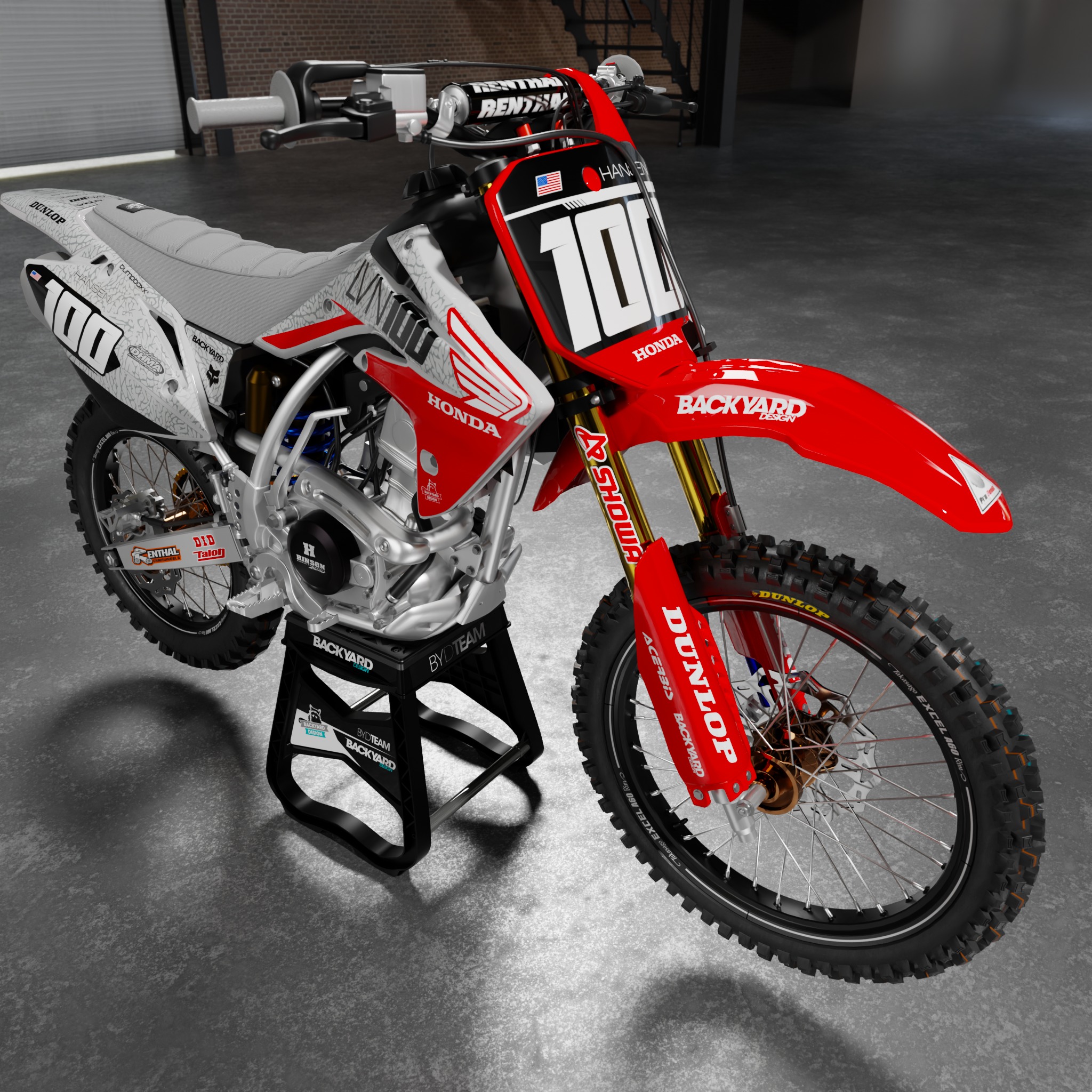 Honda CRF 150 R Graphics Kit 2007–2027 – Honda Red/Grey