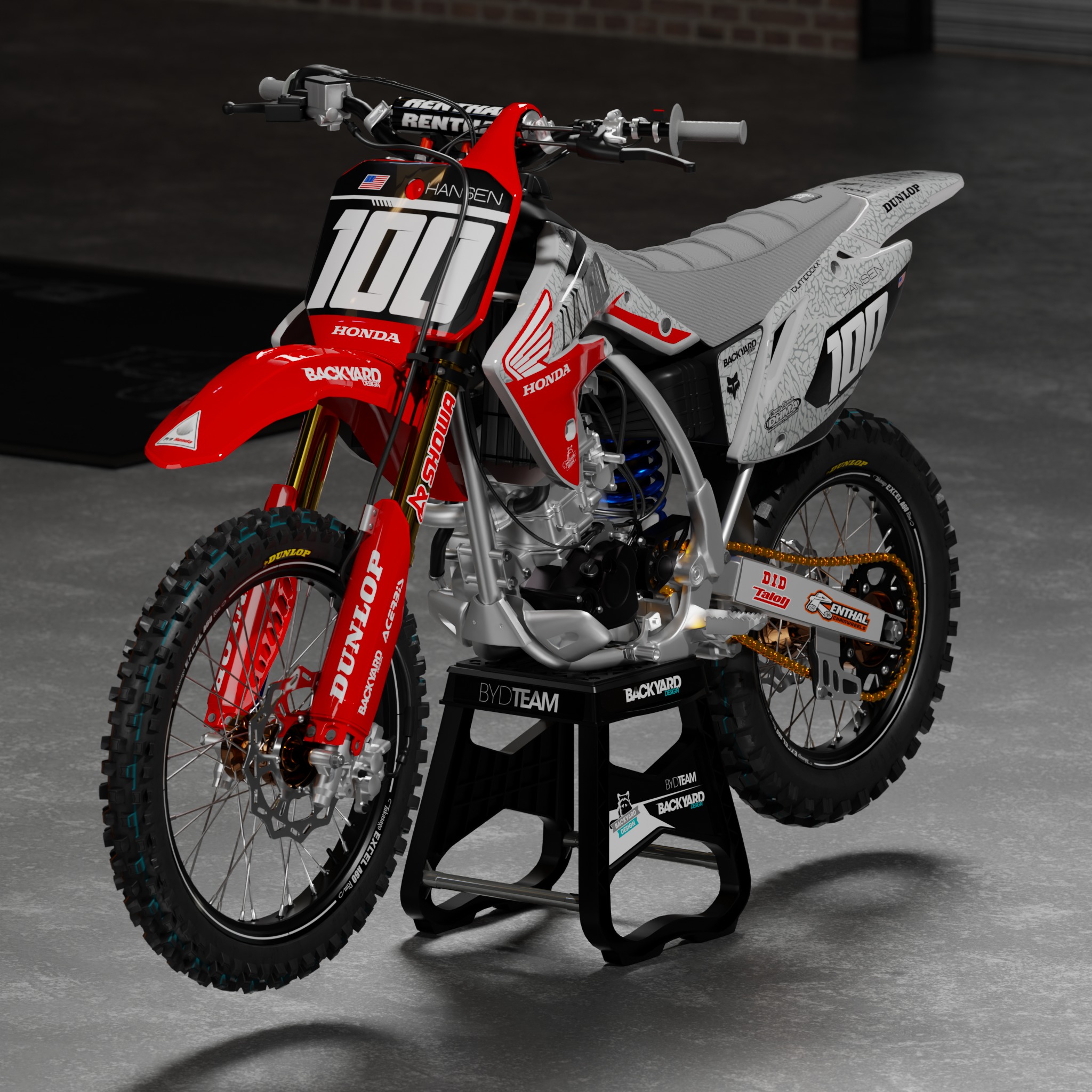 Honda CRF 150 R Graphics Kit 2007–2027 – Honda Red/Grey