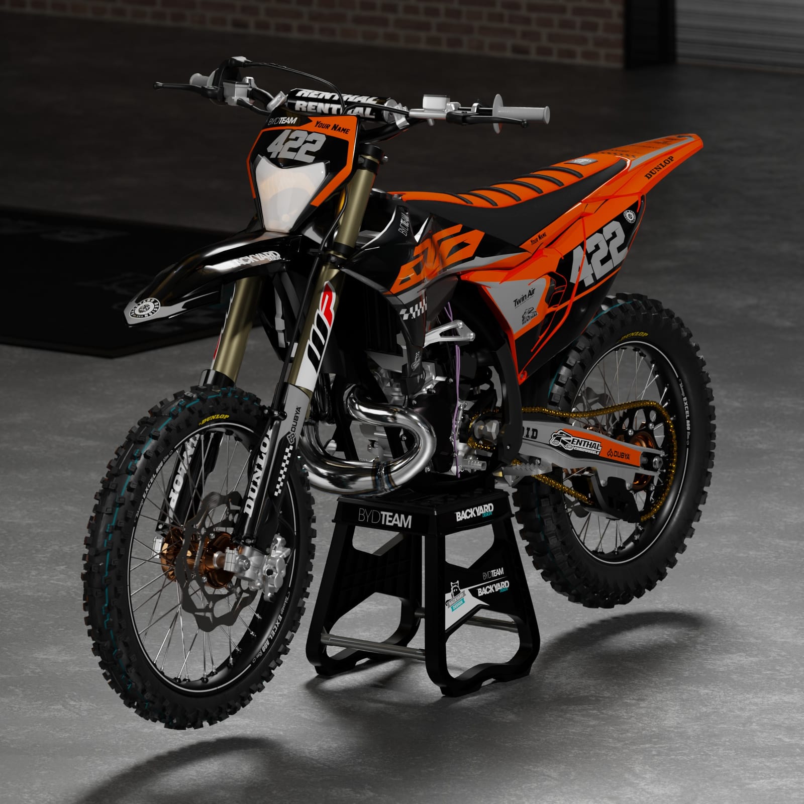 KTM EXC/EXC-F/XC-W Vented Graphics Kit 2026–2027 – Black