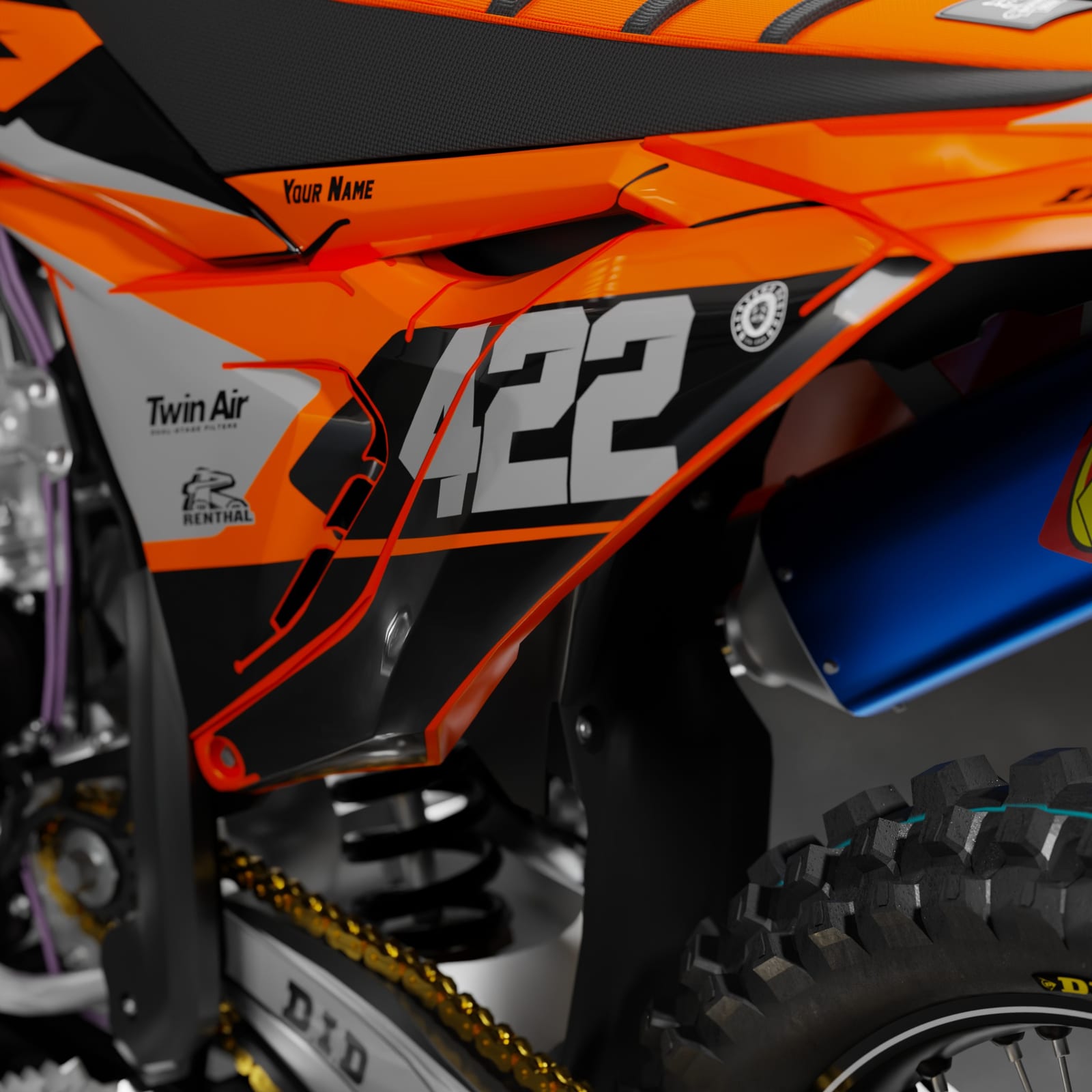 KTM EXC/EXC-F/XC-W Vented Graphics Kit 2026–2027 – Black
