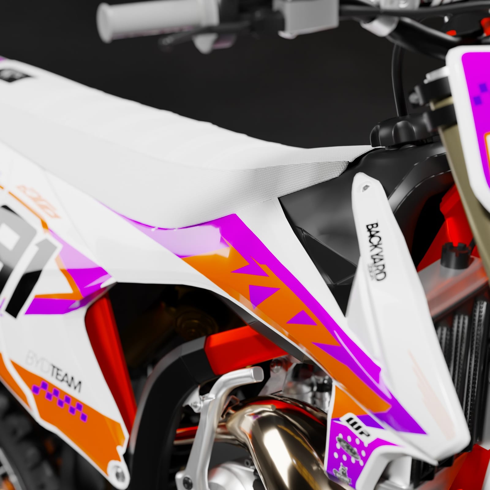 KTM SX 65 Graphics Kit 2016–2019 – White/Orange/Gray