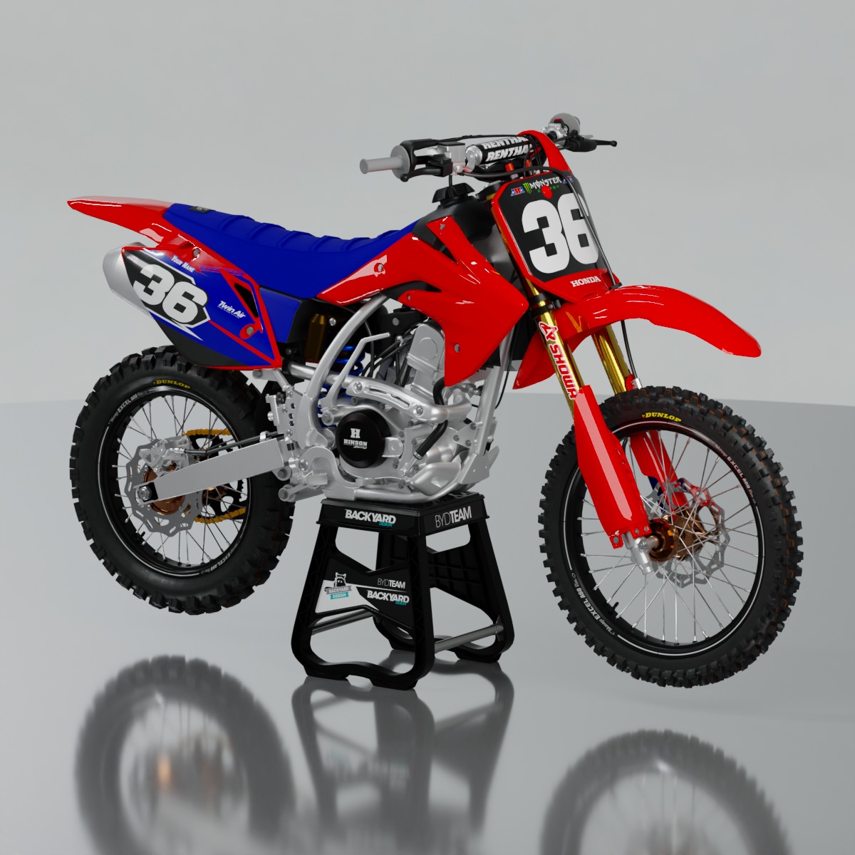 Honda CRF 150 R Number Plate Graphics 2007–2027 – Black/Blue