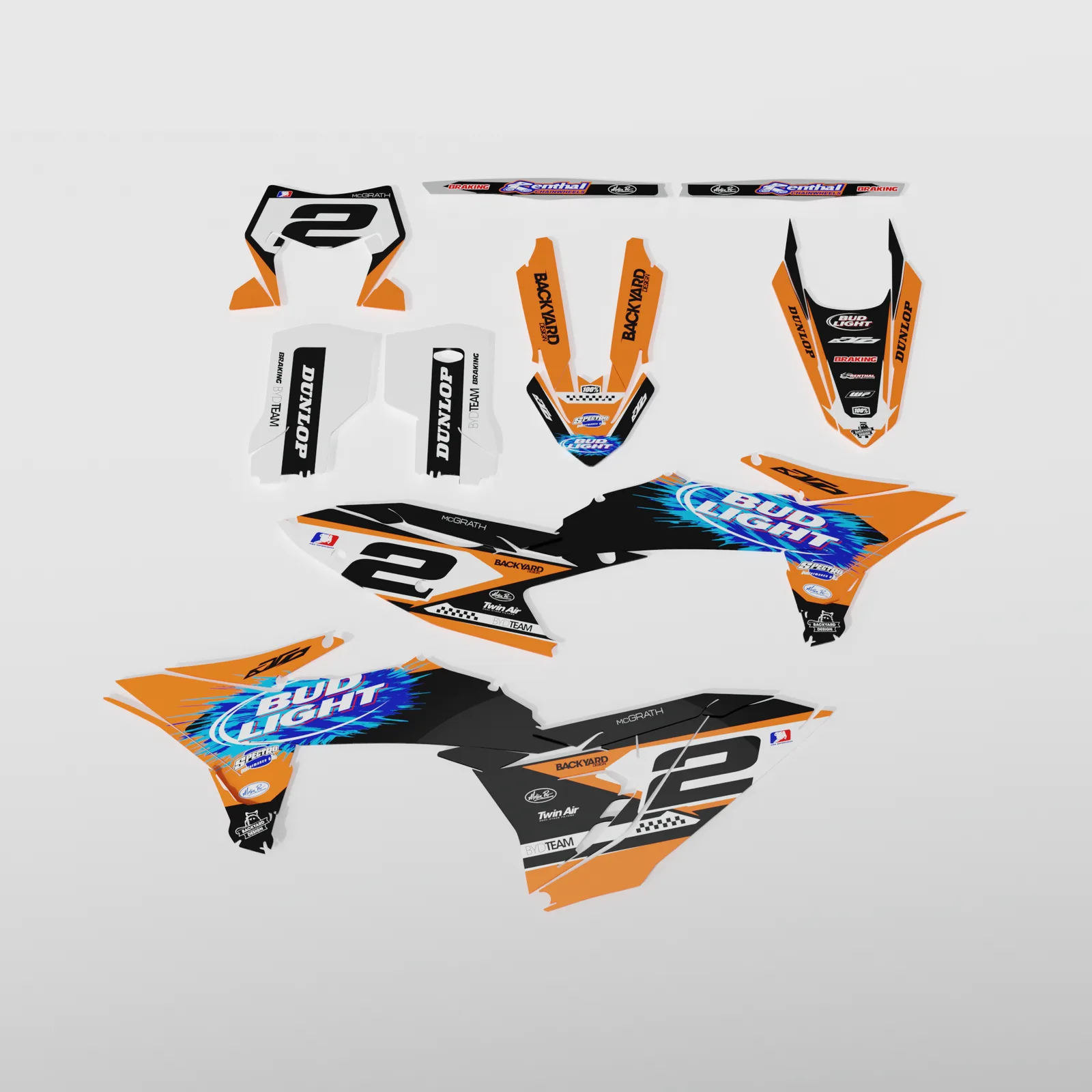KTM EXC/EXC-F/XC-W SM Vented Graphics Kit 2026–2027 – Black