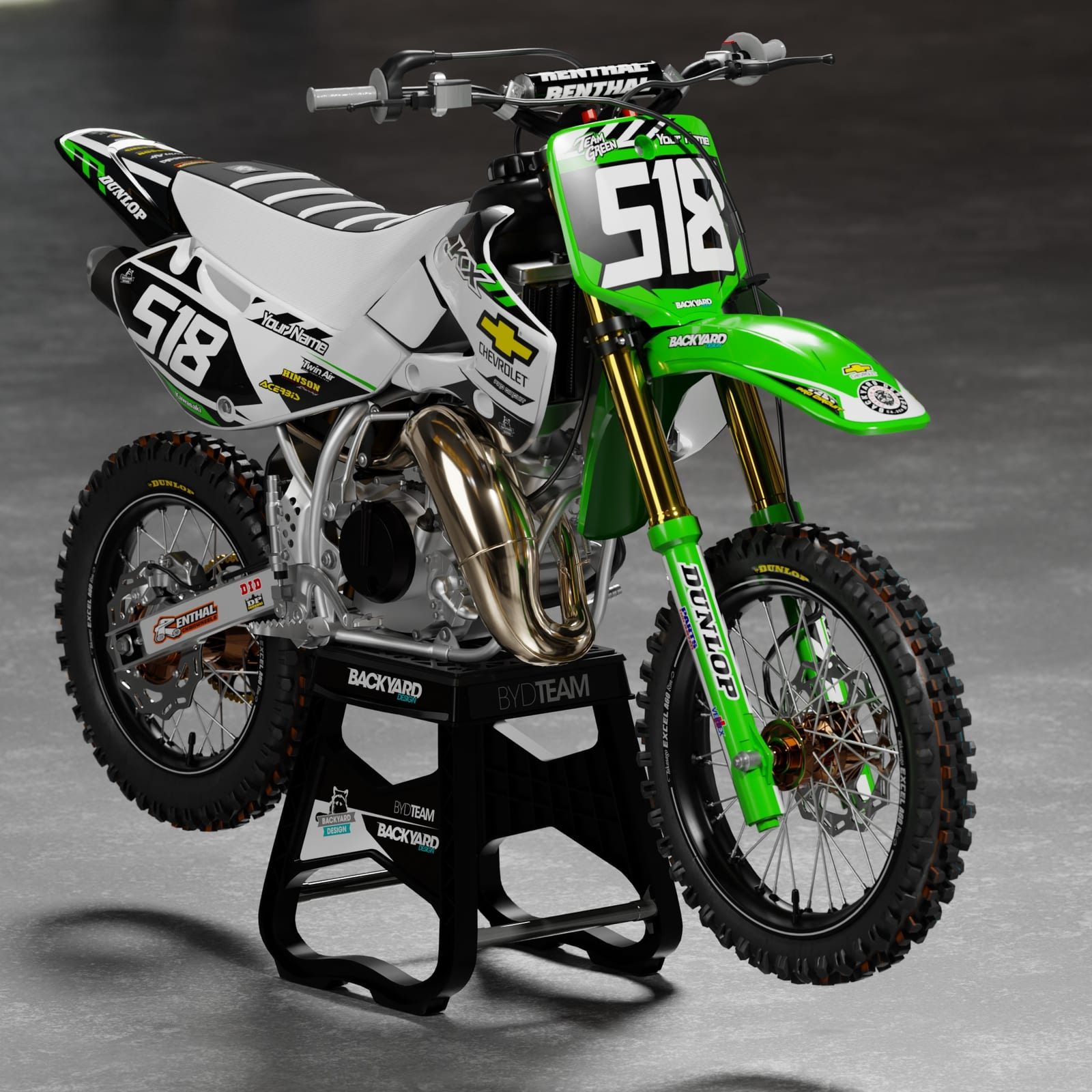 Kawasaki KX 65 Graphics Kit 2003–2005 – Black